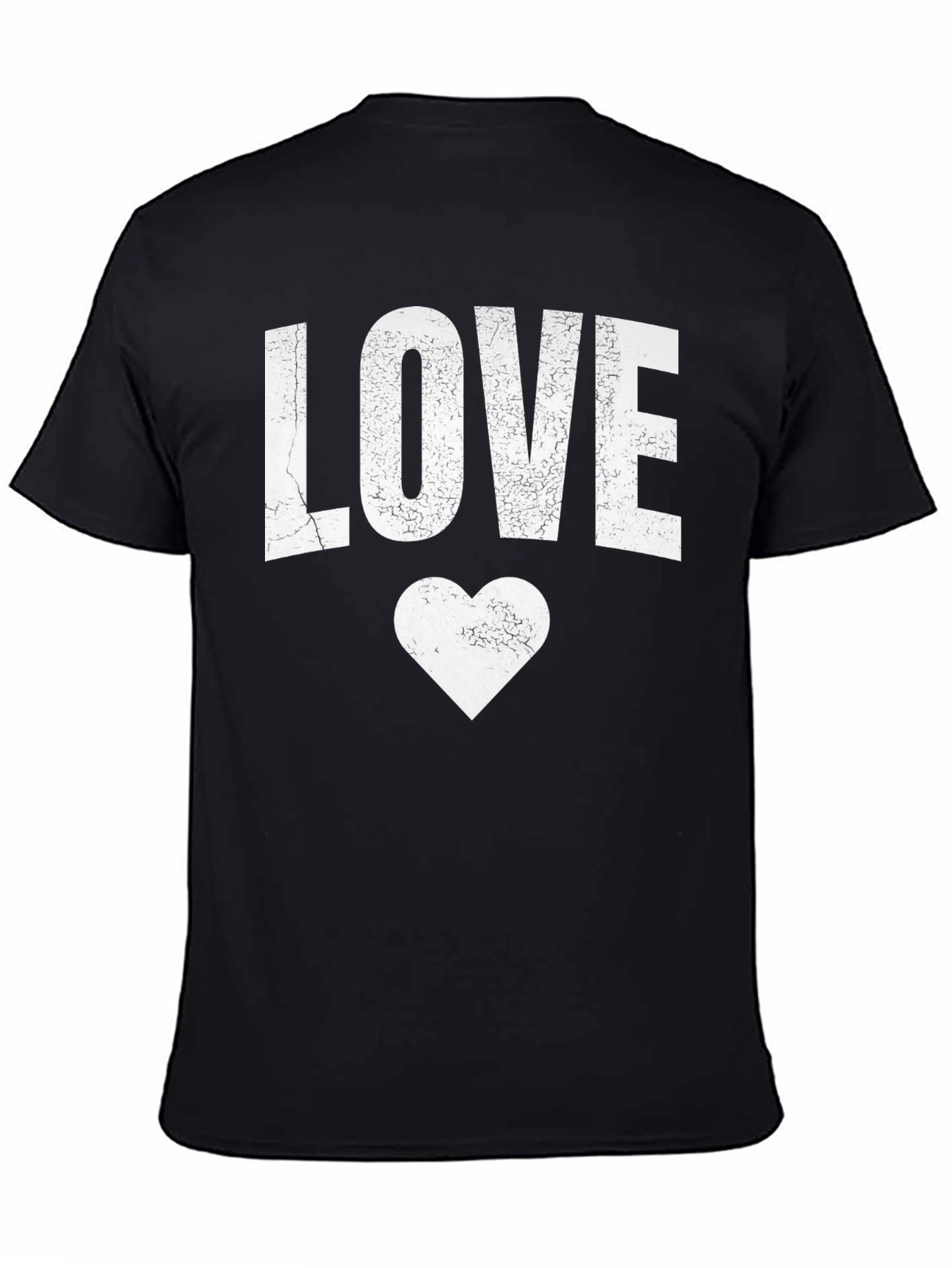 Love Heart Graphic Tee - Black Casual T-Shirt