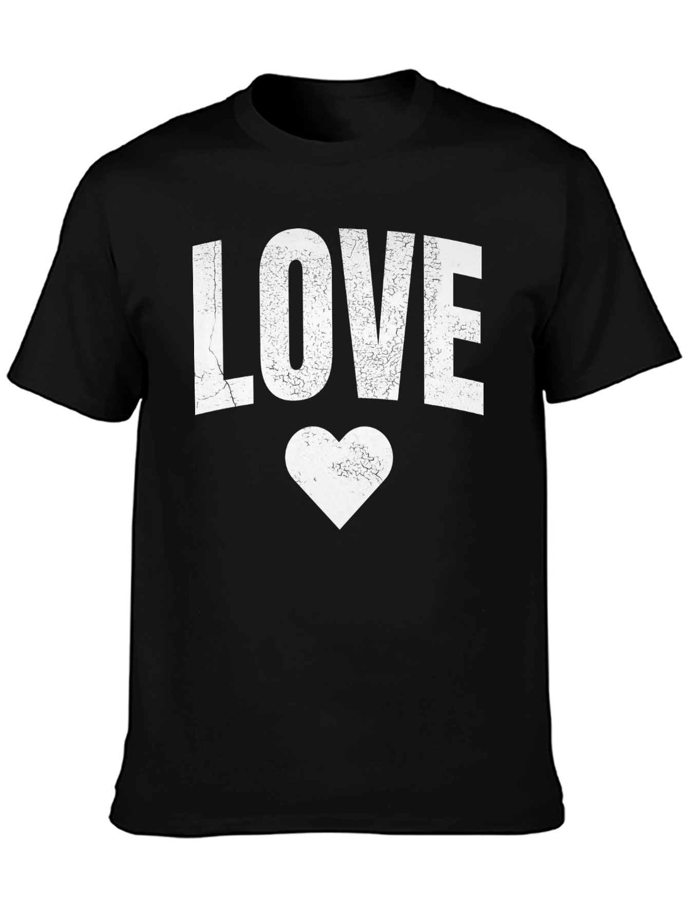 Love Heart Graphic Tee - Black Casual T-Shirt