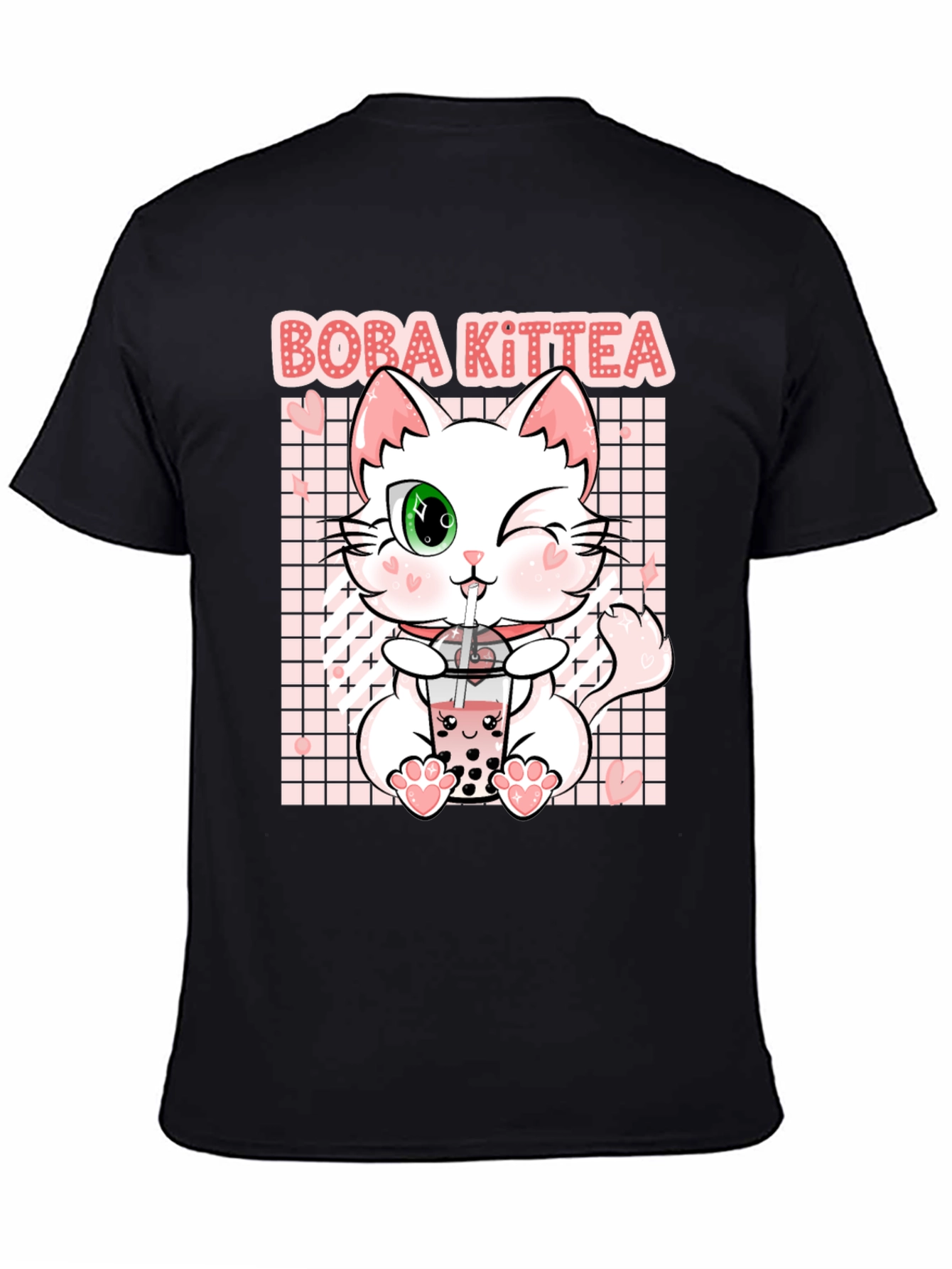 Boba Kittea Black Graphic T-Shirt