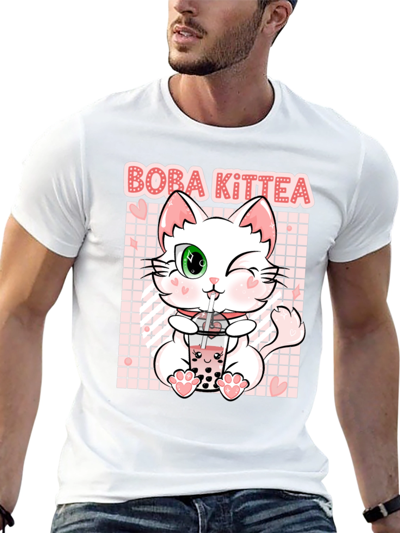 Boba Kittea Black Graphic T-Shirt