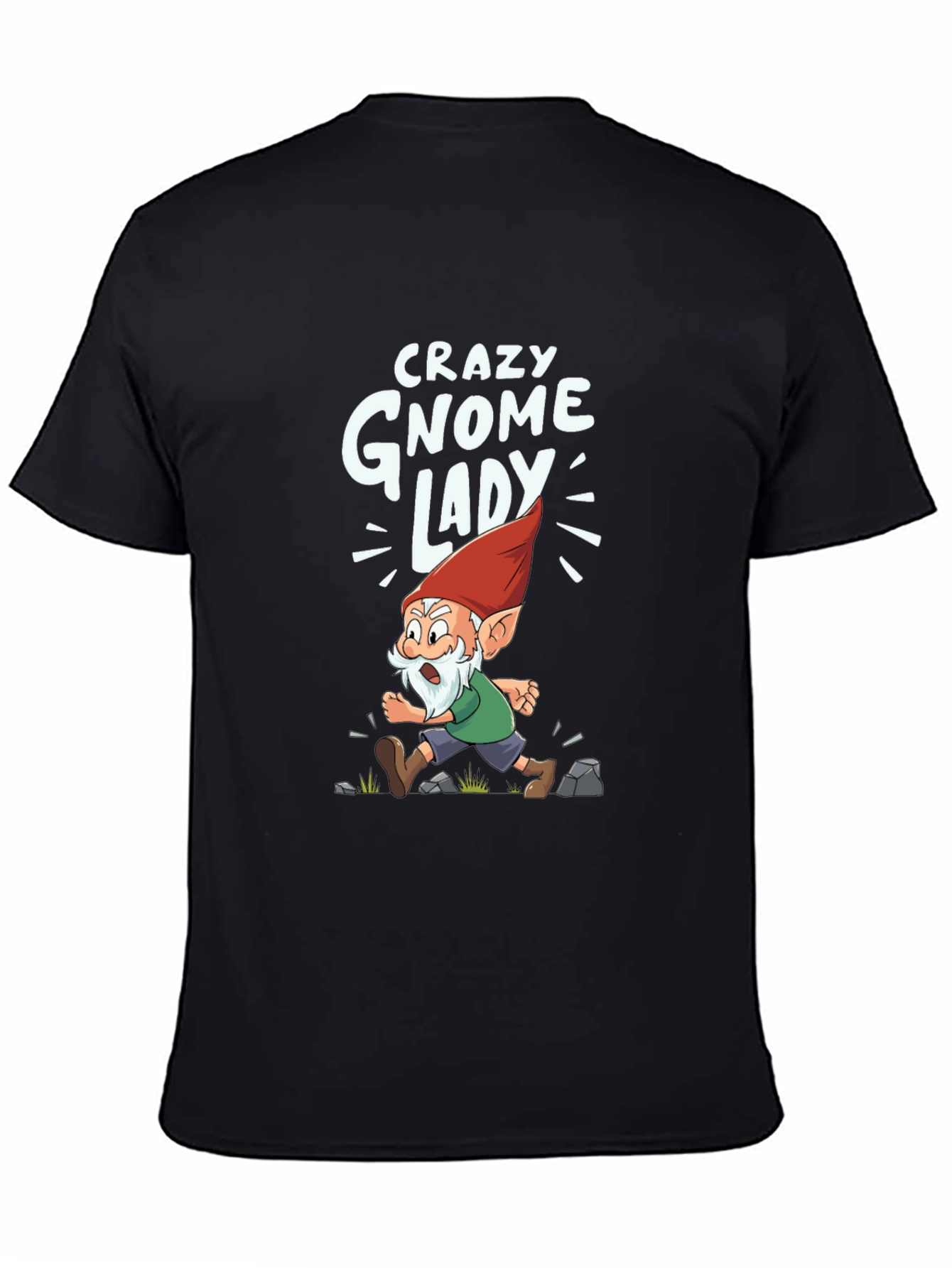 Crazy Gnome Lady Graphic Tee