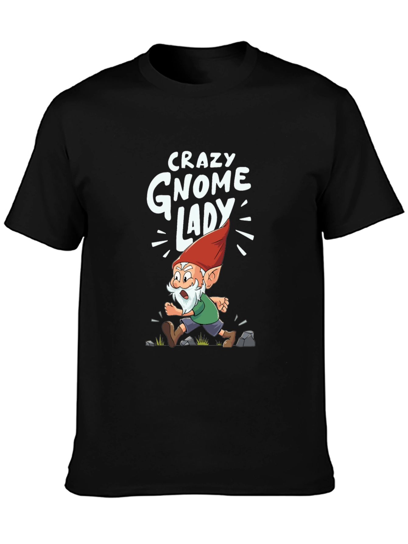 Crazy Gnome Lady Graphic Tee