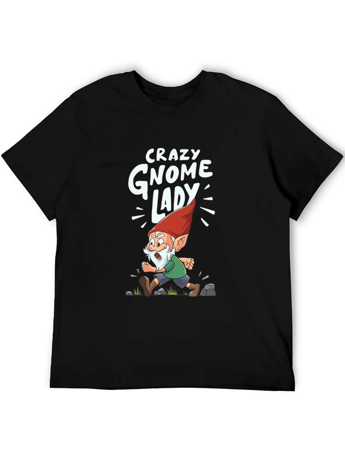 Crazy Gnome Lady Graphic Tee