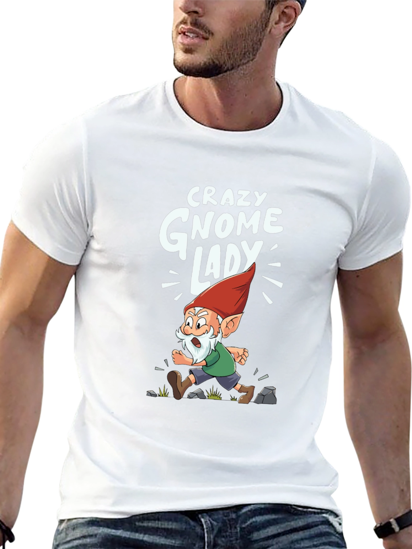 Crazy Gnome Lady Graphic Tee