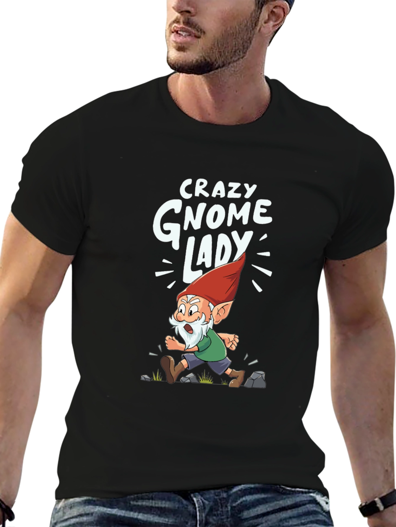 Crazy Gnome Lady Graphic Tee