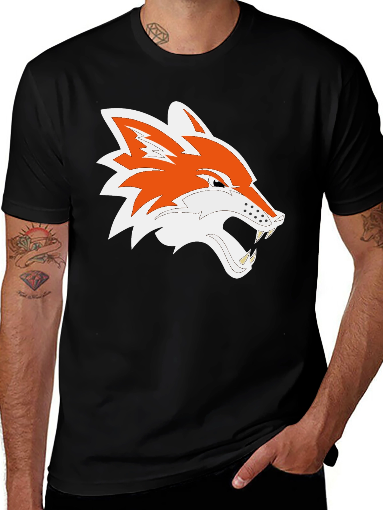 Mens Black Fox Graphic Tee