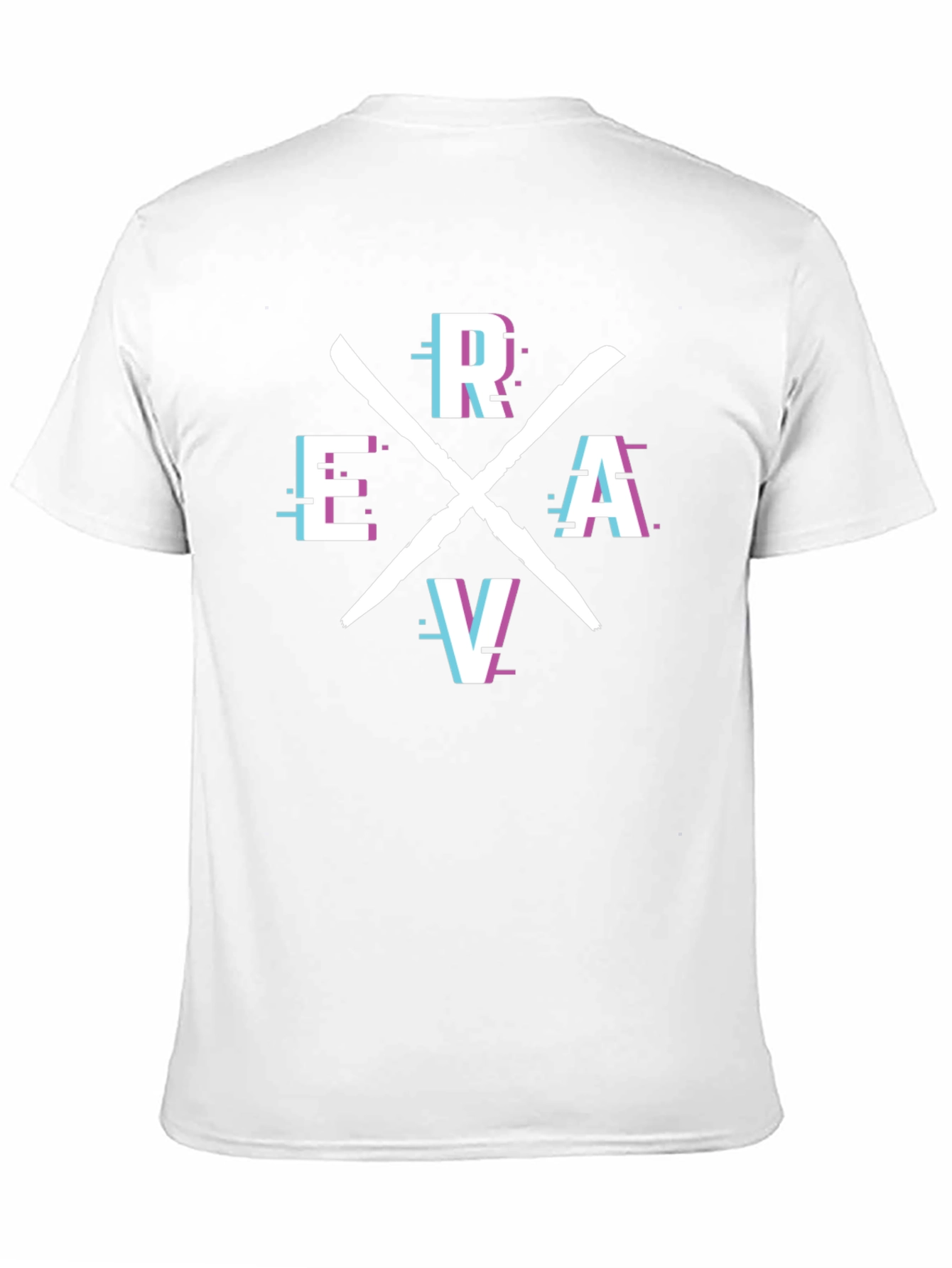 Retro Glitch ERAV Tee - Stylish Graphic T-Shirt