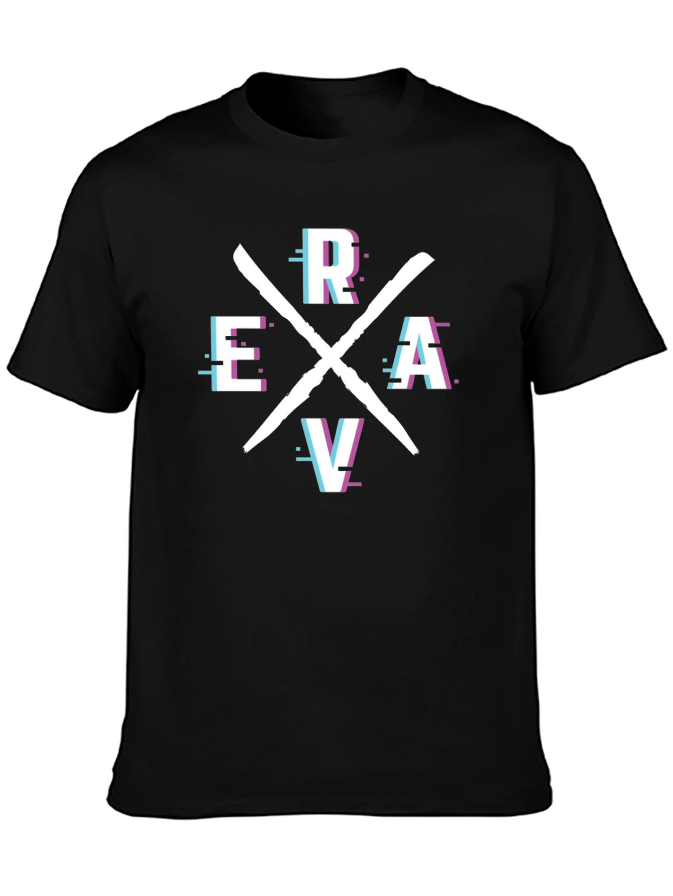 Retro Glitch ERAV Tee - Stylish Graphic T-Shirt