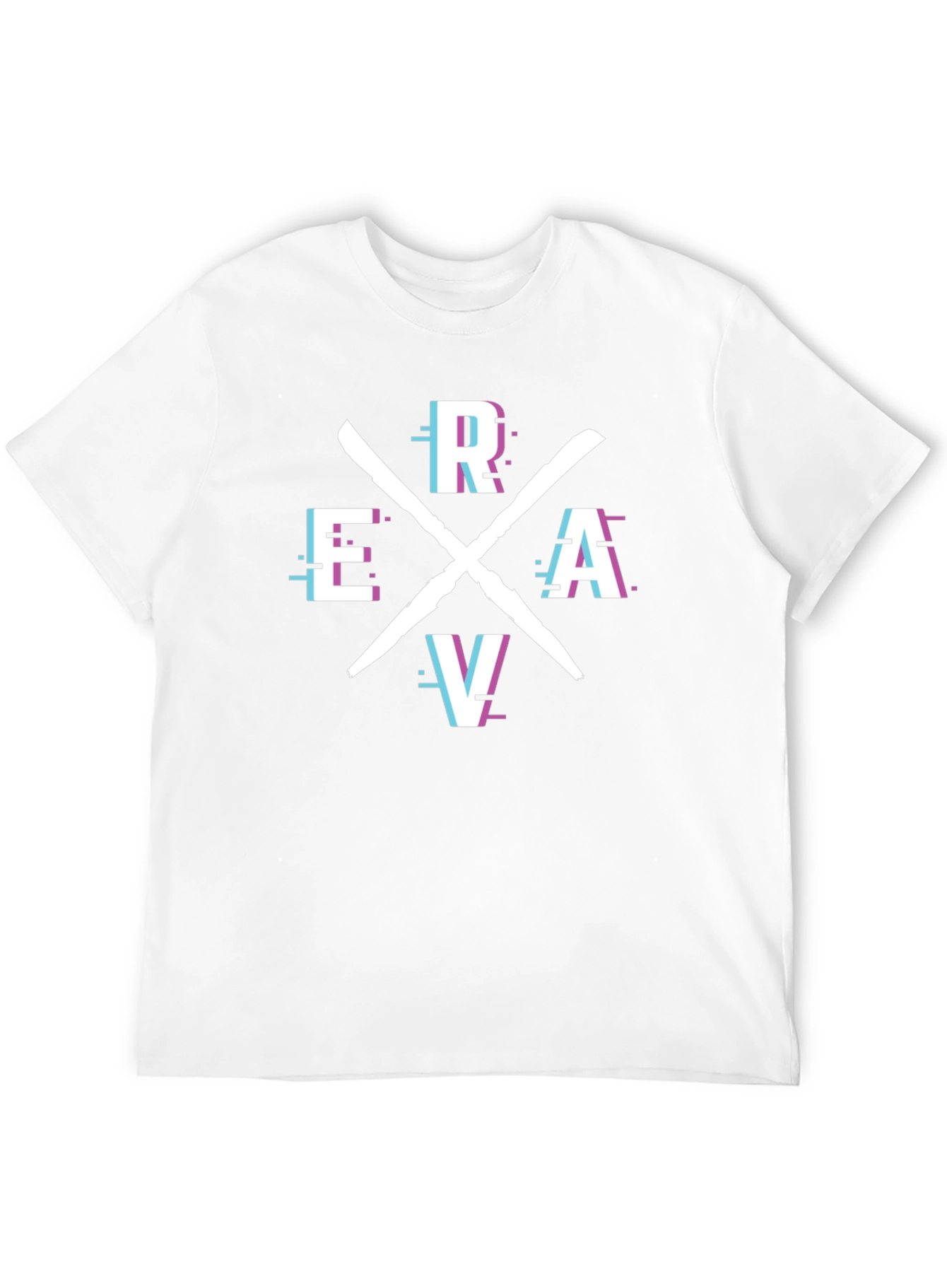 Retro Glitch ERAV Tee - Stylish Graphic T-Shirt