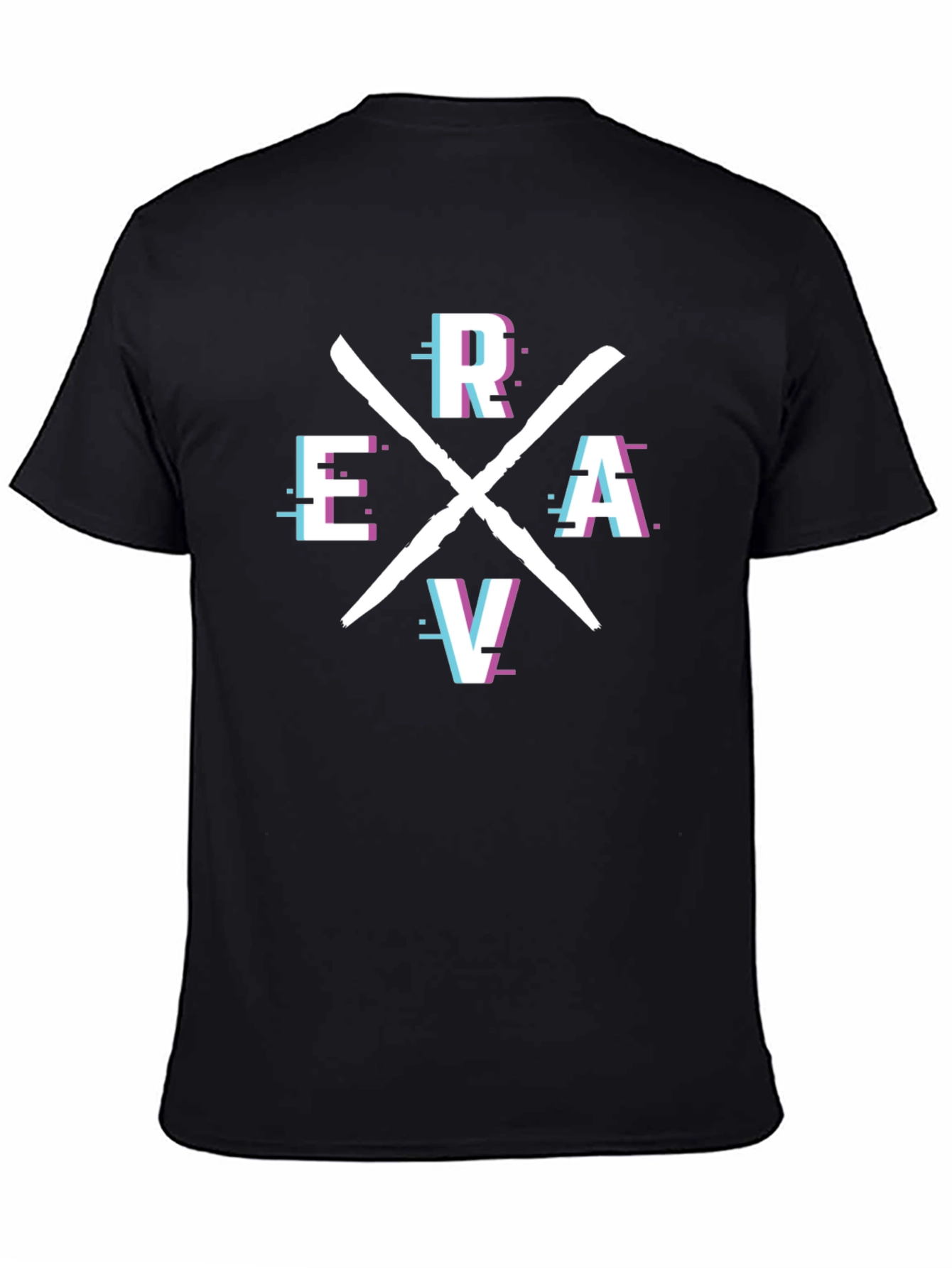 Retro Glitch ERAV Tee - Stylish Graphic T-Shirt