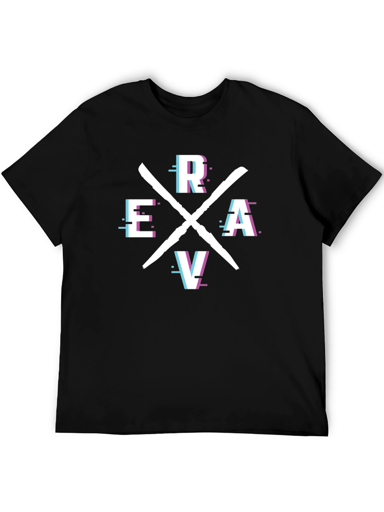Retro Glitch ERAV Tee - Stylish Graphic T-Shirt