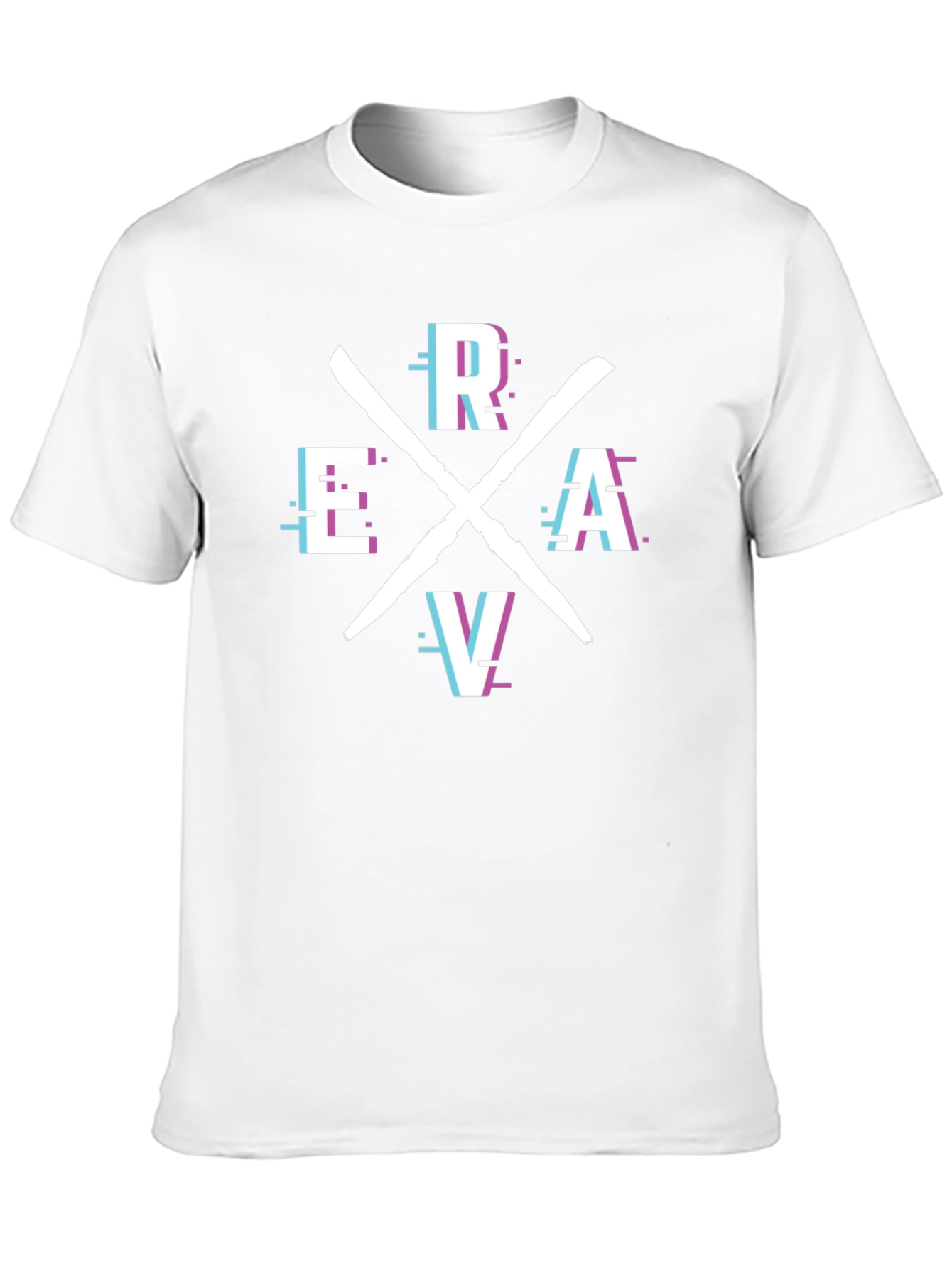 Retro Glitch ERAV Tee - Stylish Graphic T-Shirt