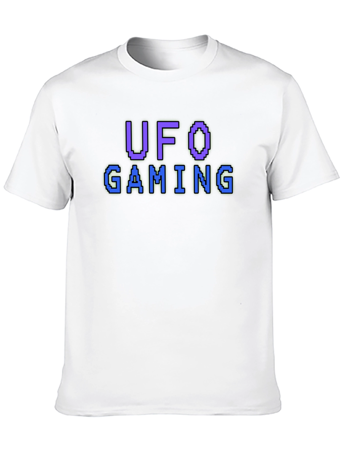 UFO Gaming Pixel Art Black T-Shirt