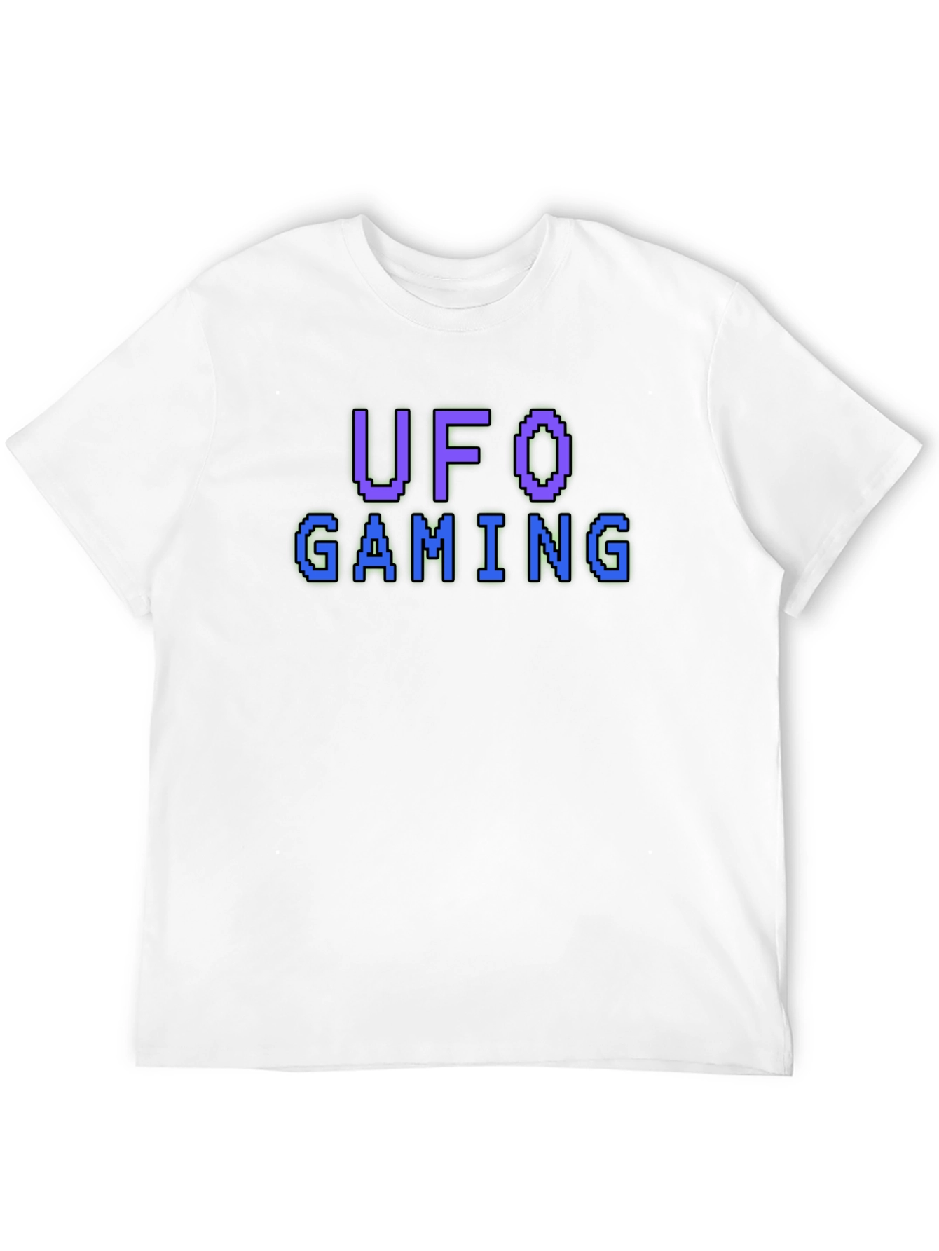UFO Gaming Pixel Art Black T-Shirt