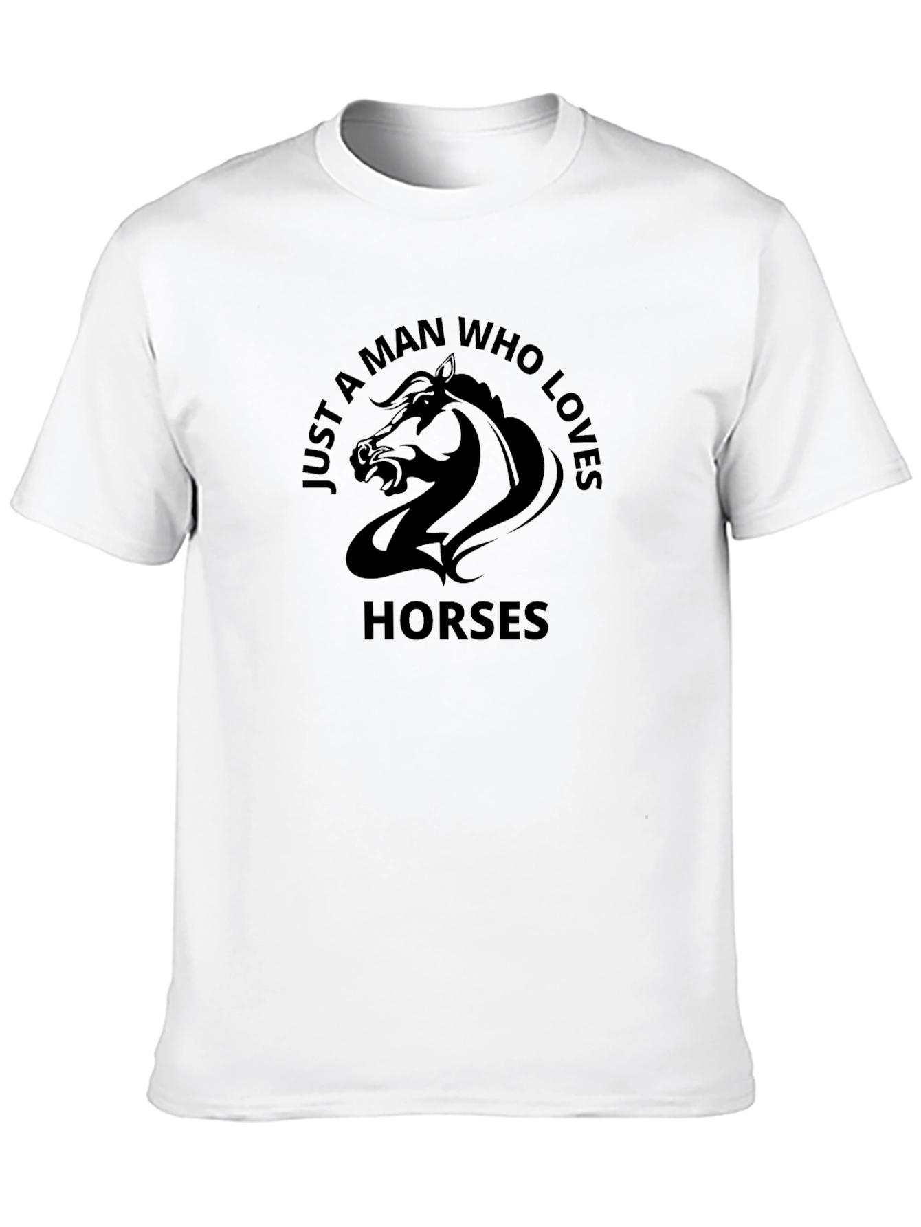 Mans Horse Lover Graphic Black T-Shirt
