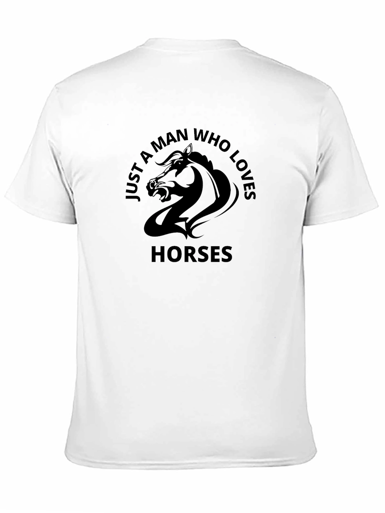Mans Horse Lover Graphic Black T-Shirt