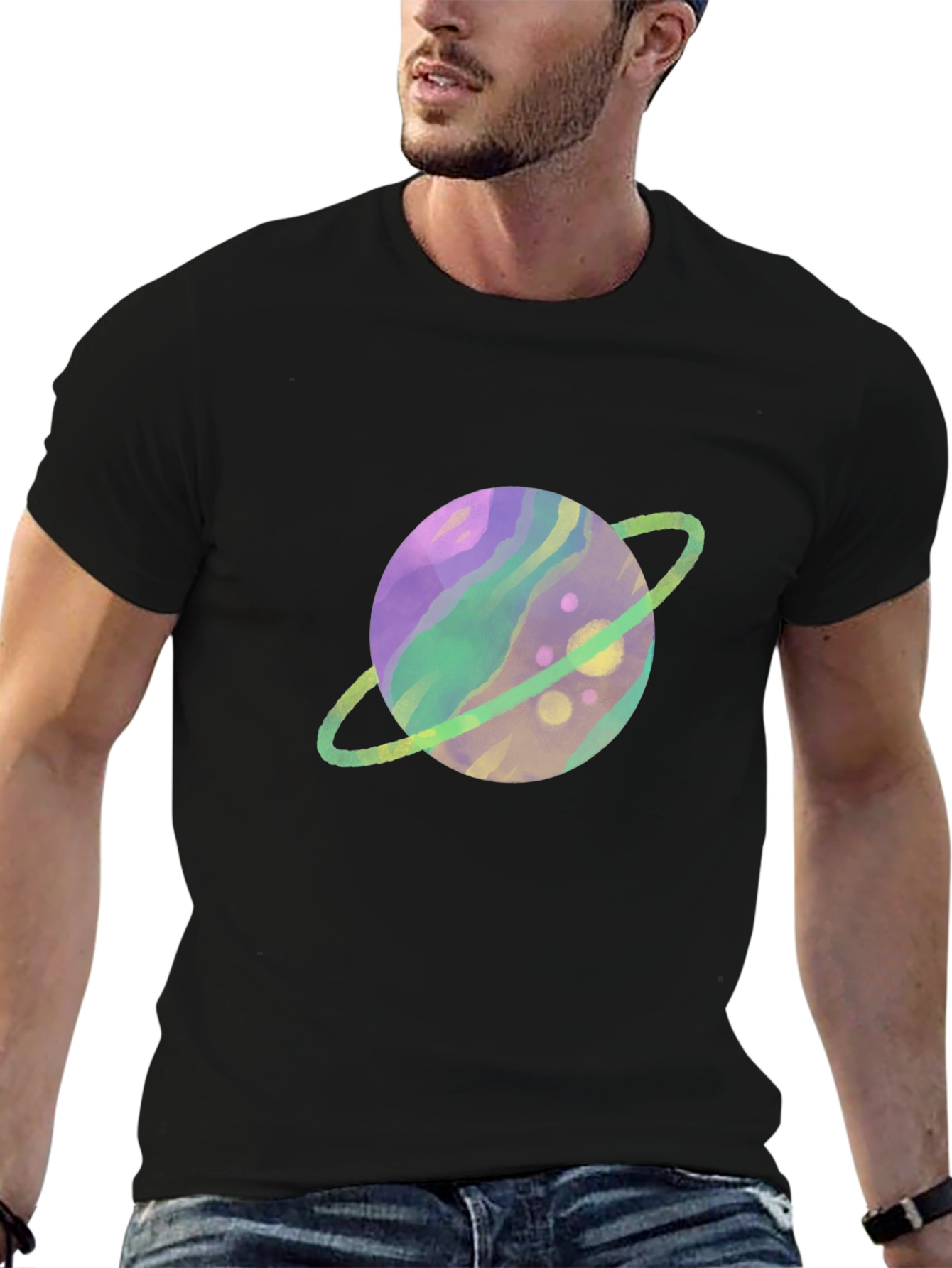 Planet Graphic Tee - Black Cotton