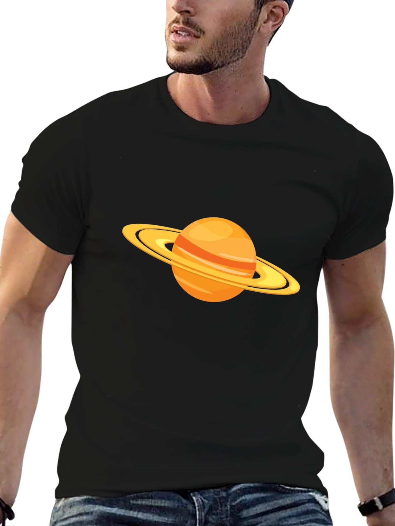 Saturn Graphic Black T-Shirt