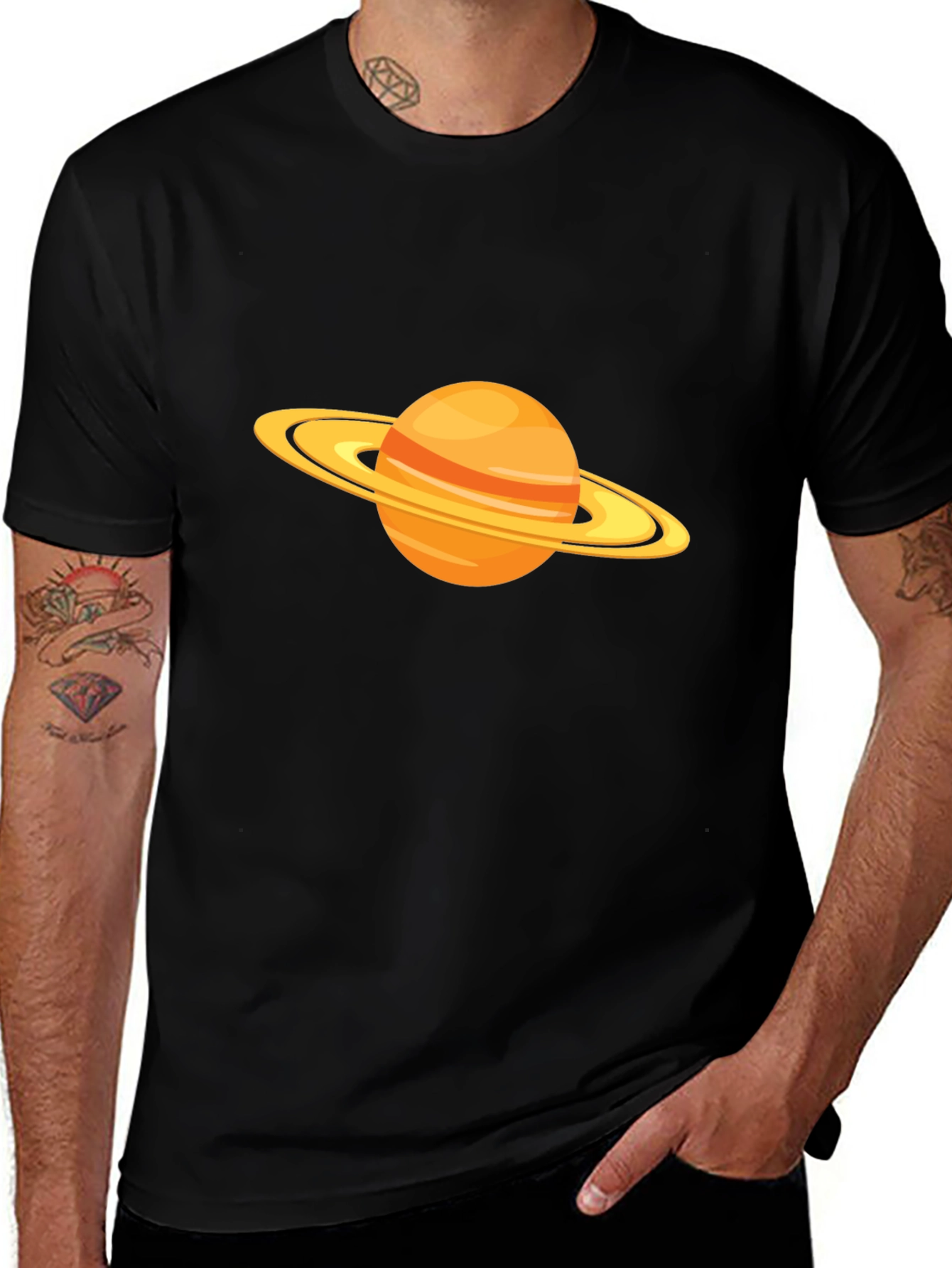 Saturn Graphic Black T-Shirt