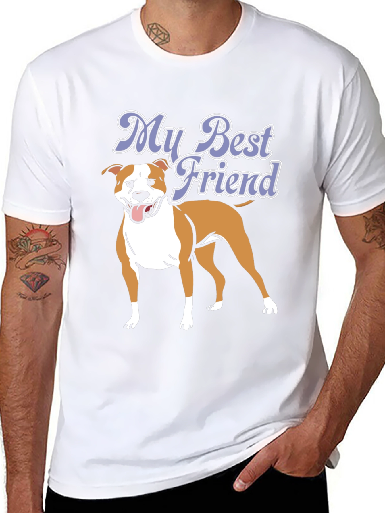 Mens My Best Friend Dog Graphic Black T-Shirt