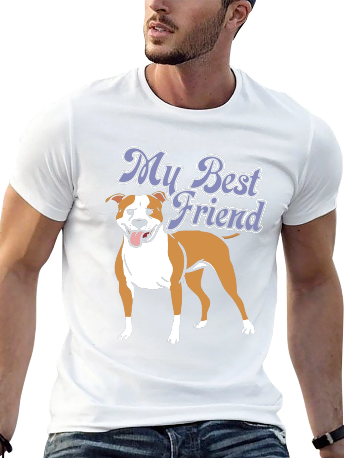 Mens My Best Friend Dog Graphic Black T-Shirt