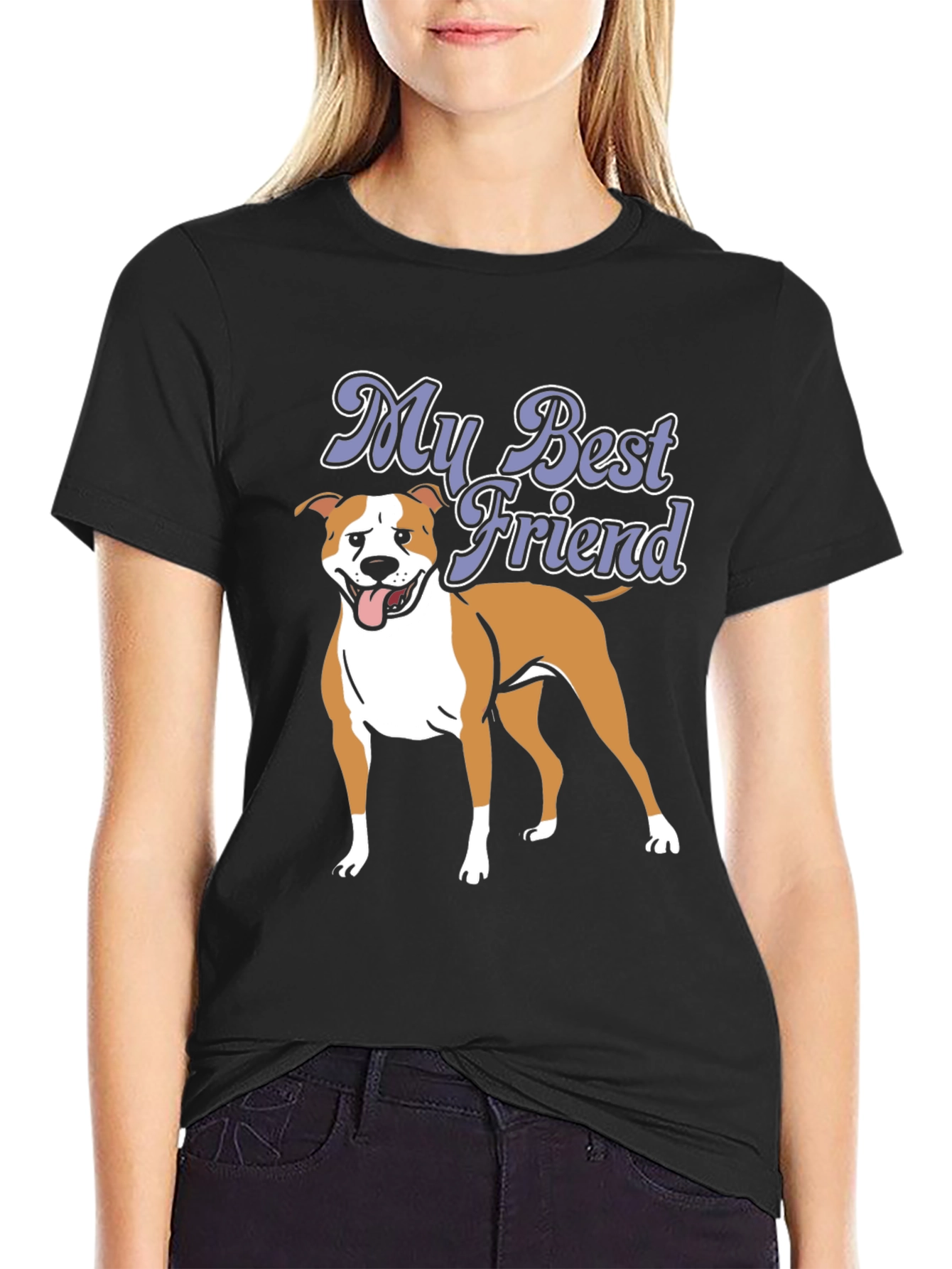 Mens My Best Friend Dog Graphic Black T-Shirt