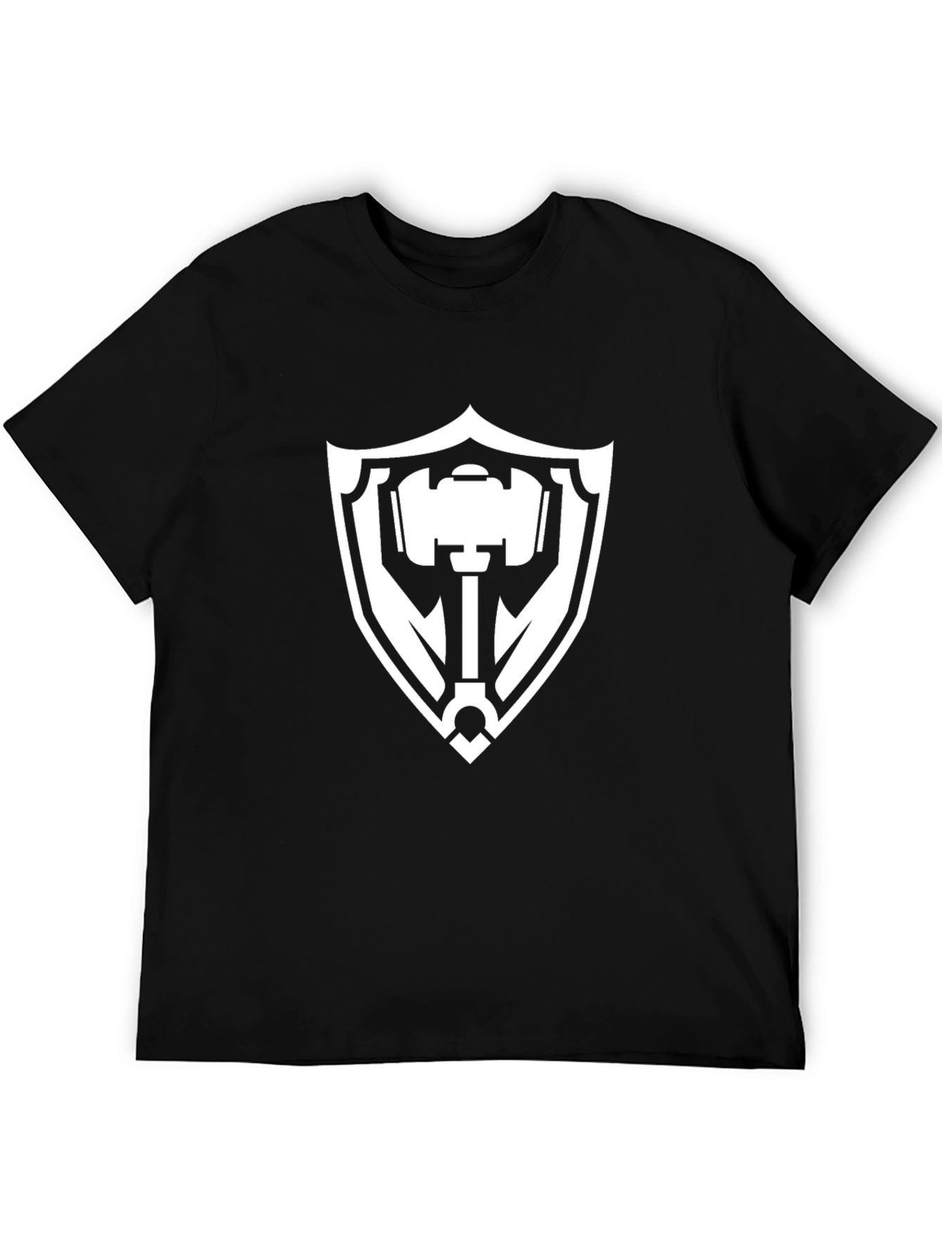 Hammer Shield Graphic Tee - Black Cotton T-Shirt