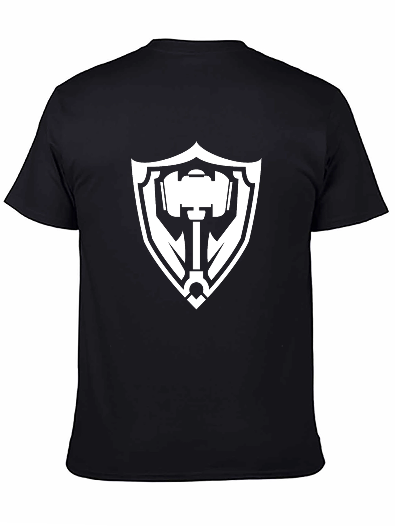 Hammer Shield Graphic Tee - Black Cotton T-Shirt