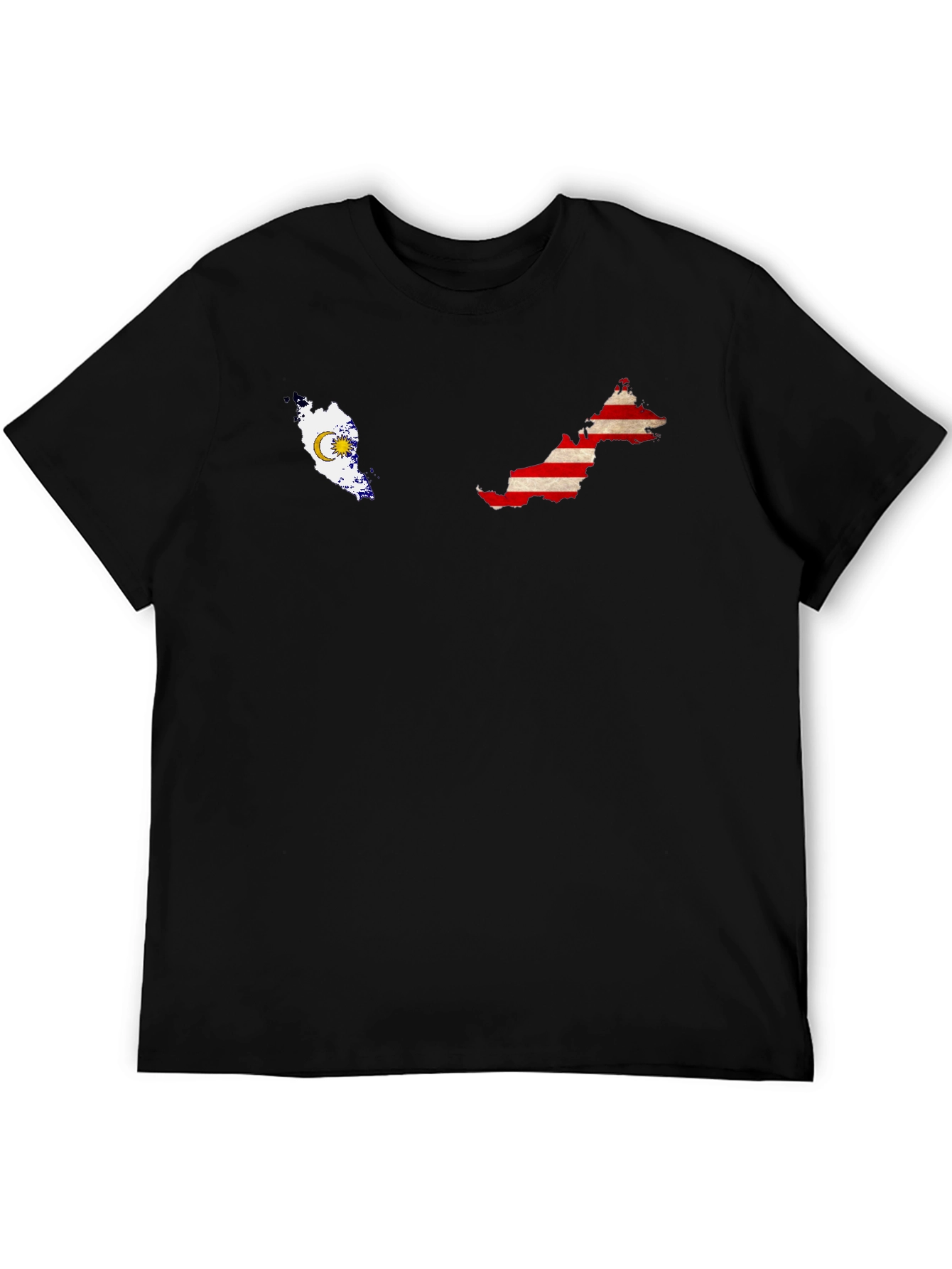Malaysia Map Flag Graphic Tee - Black