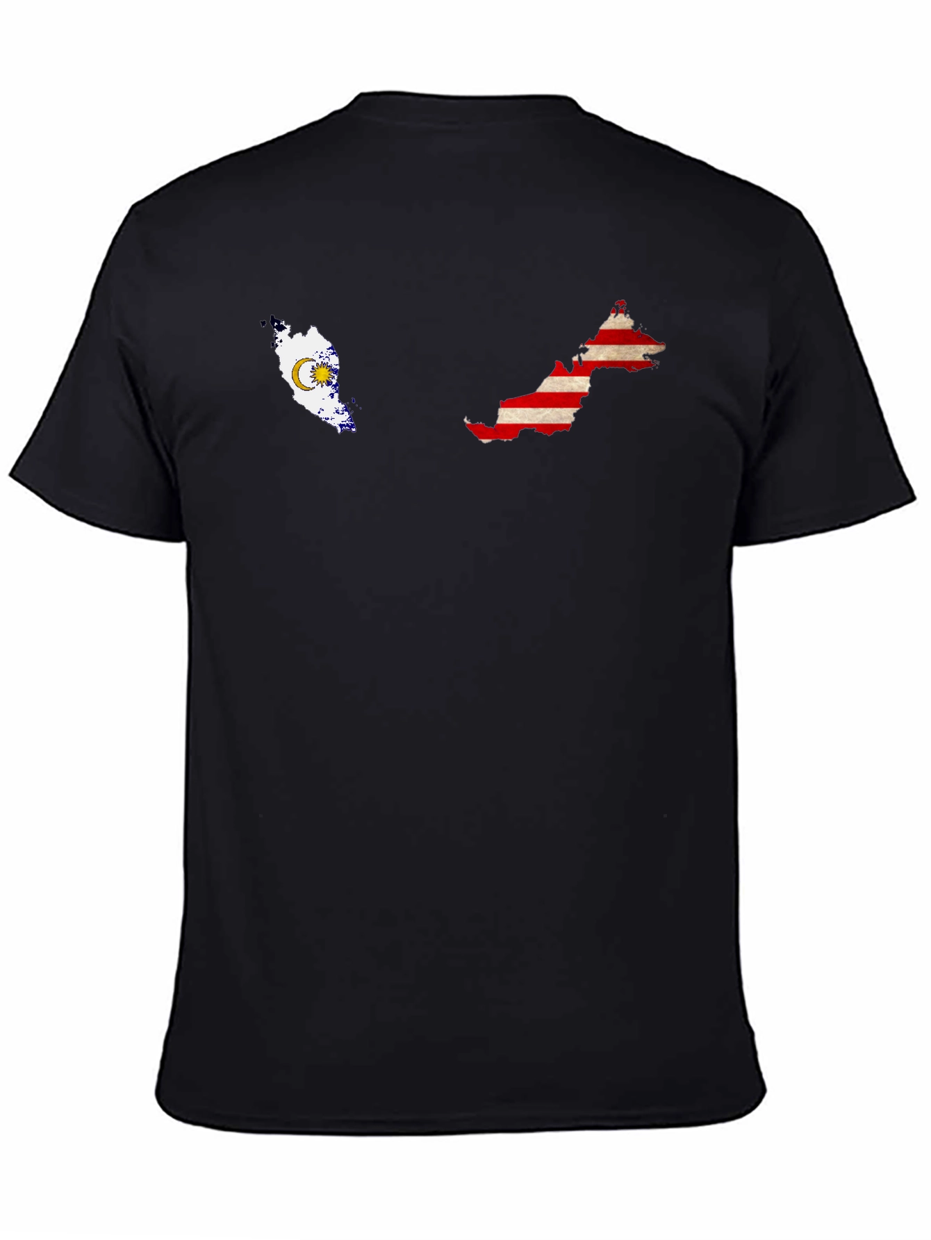 Malaysia Map Flag Graphic Tee - Black