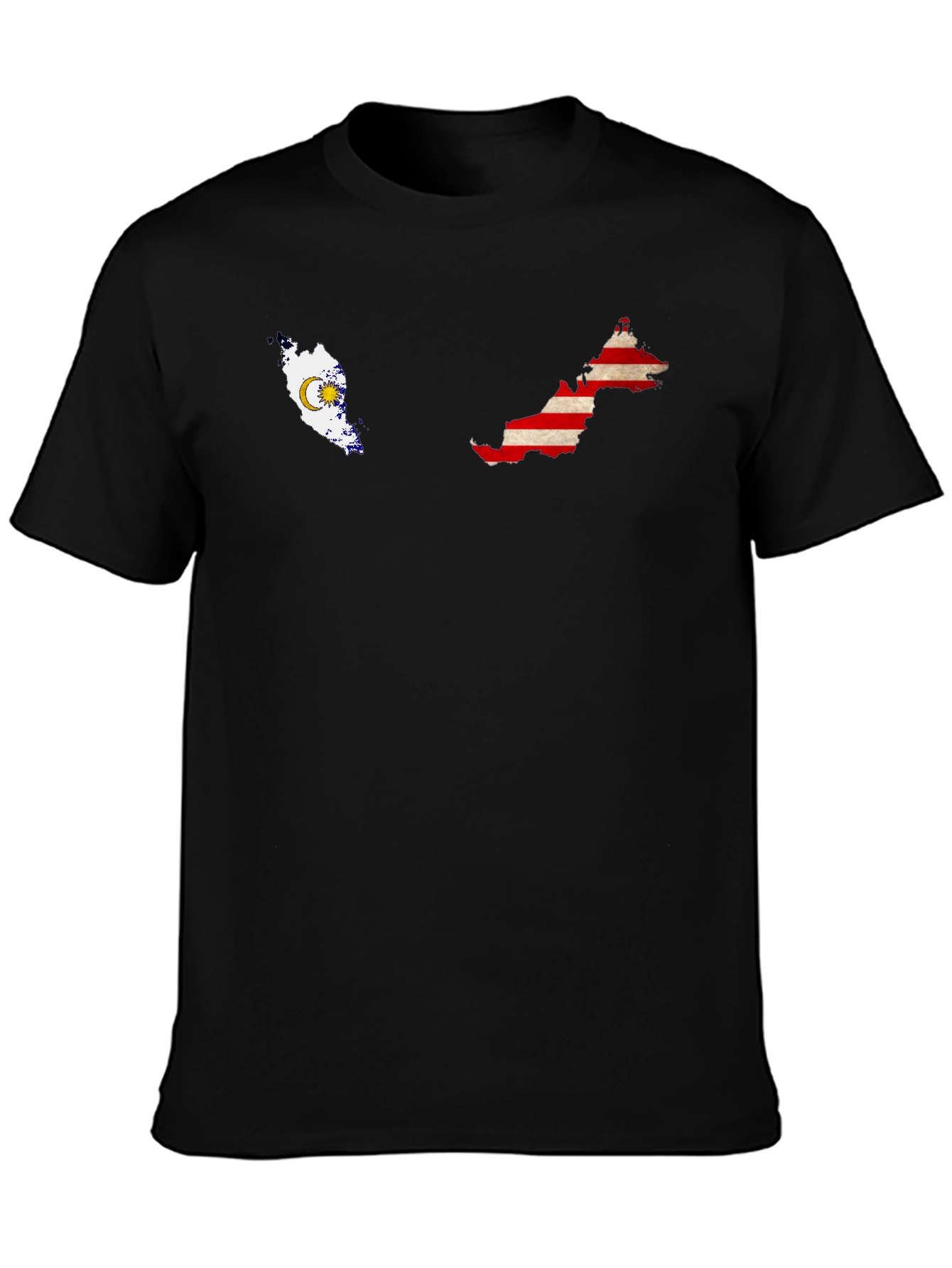 Malaysia Map Flag Graphic Tee - Black