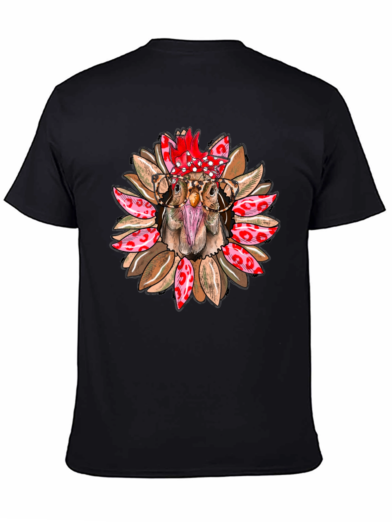 Funny Chicken with Glasses Graphic T-Shirt