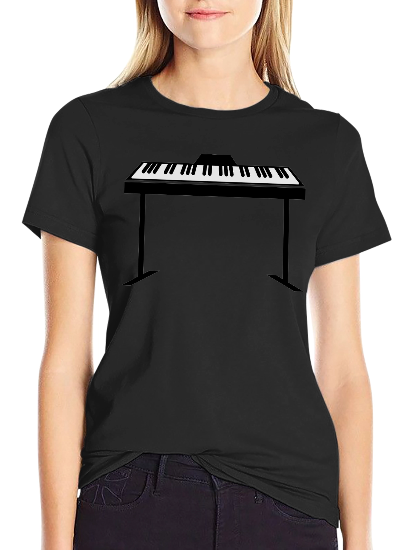 Piano Keyboard Graphic Tee - Musician Style