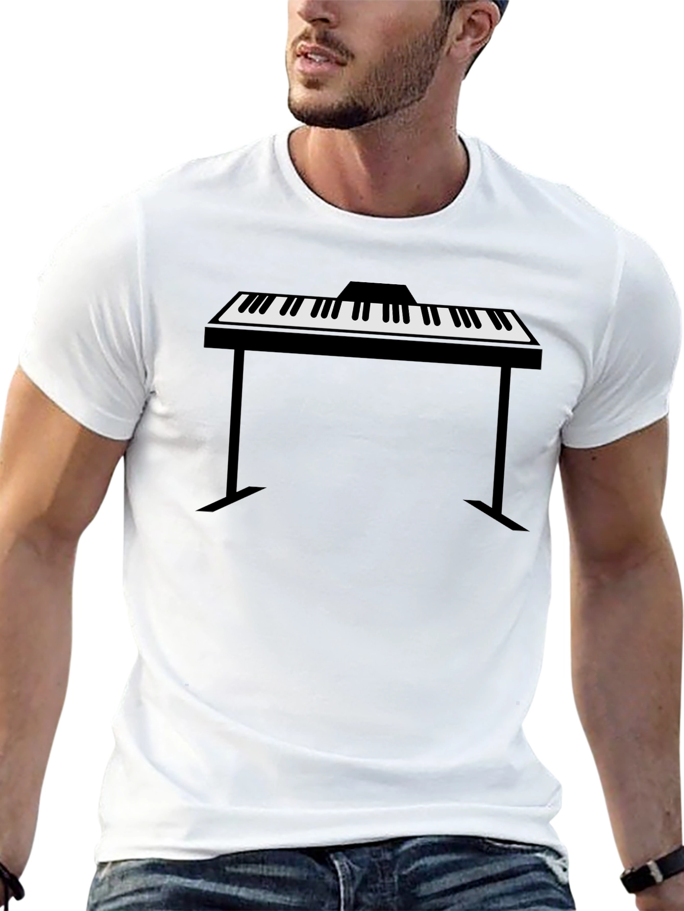 Piano Keyboard Graphic Tee - Musician Style