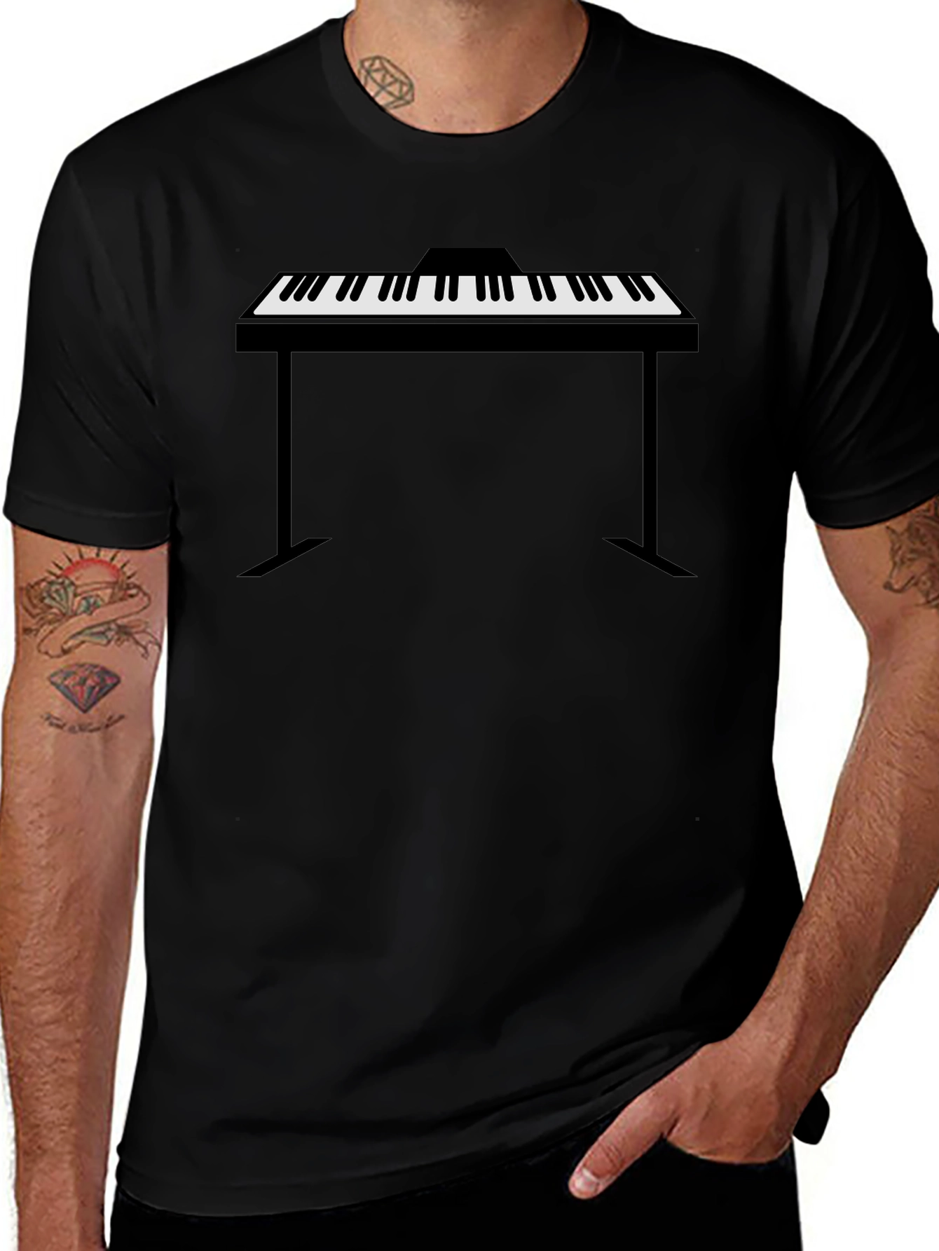 Piano Keyboard Graphic Tee - Musician Style
