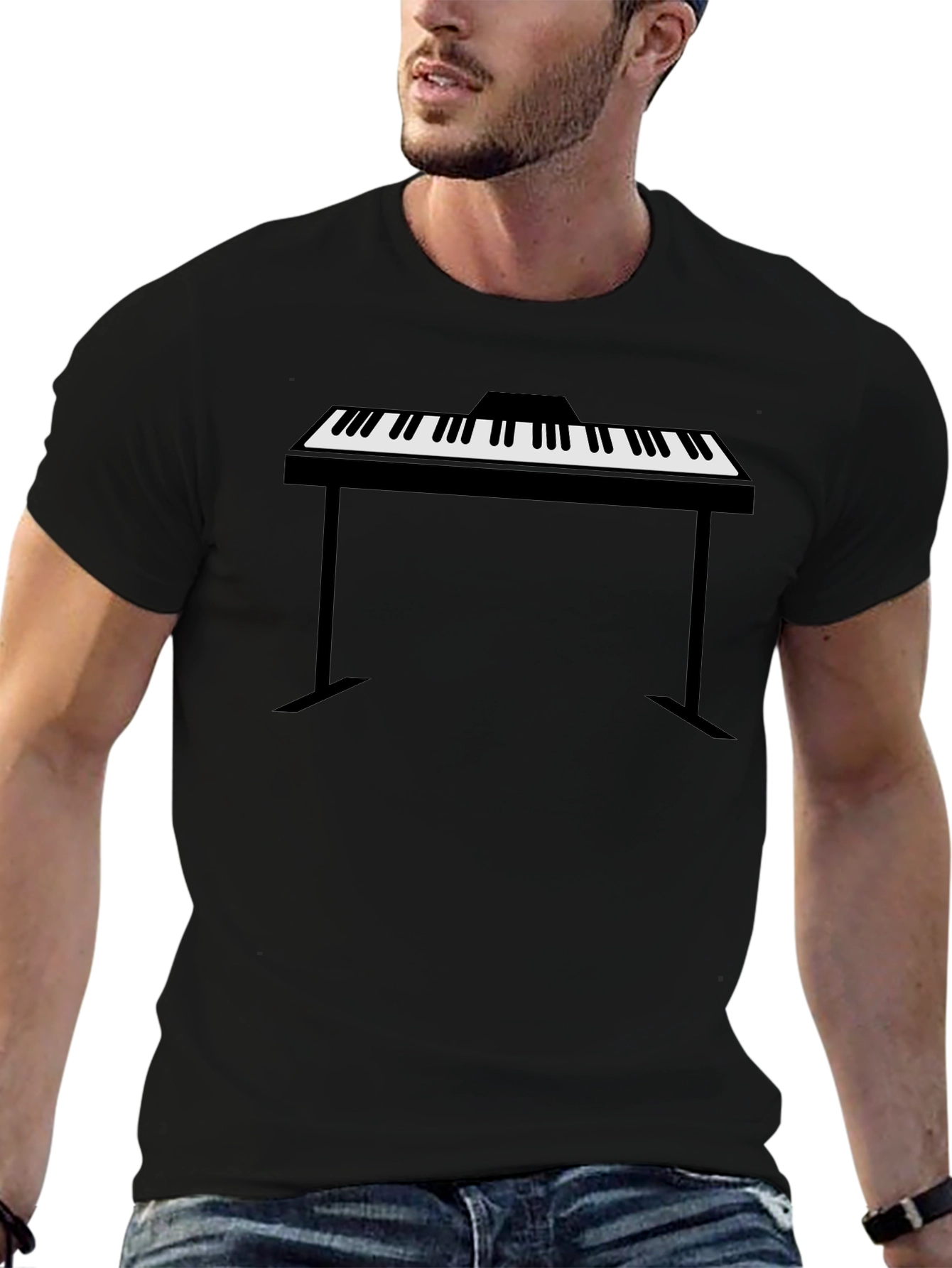 Piano Keyboard Graphic Tee - Musician Style