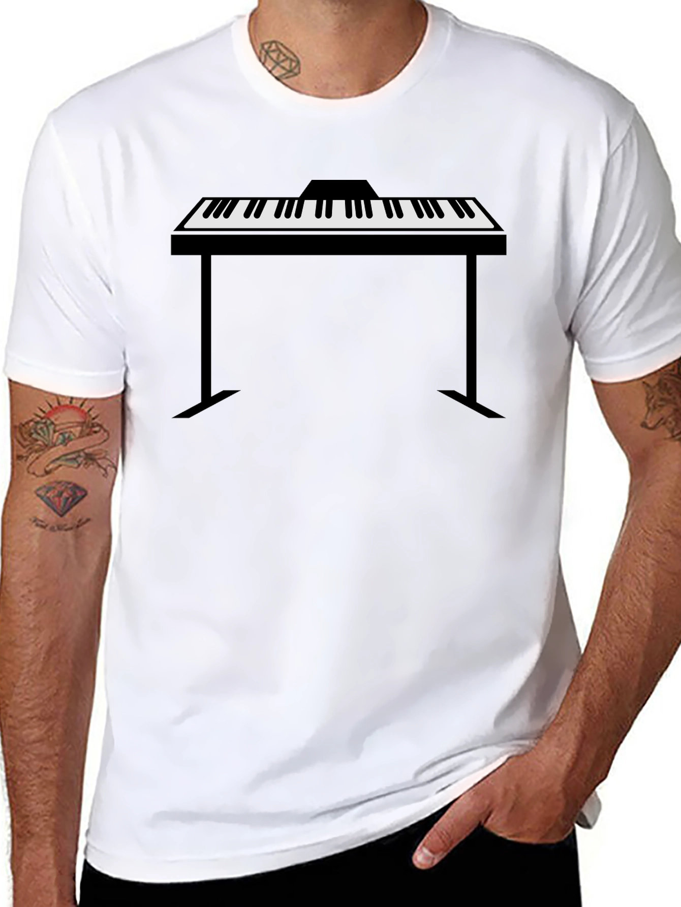Piano Keyboard Graphic Tee - Musician Style