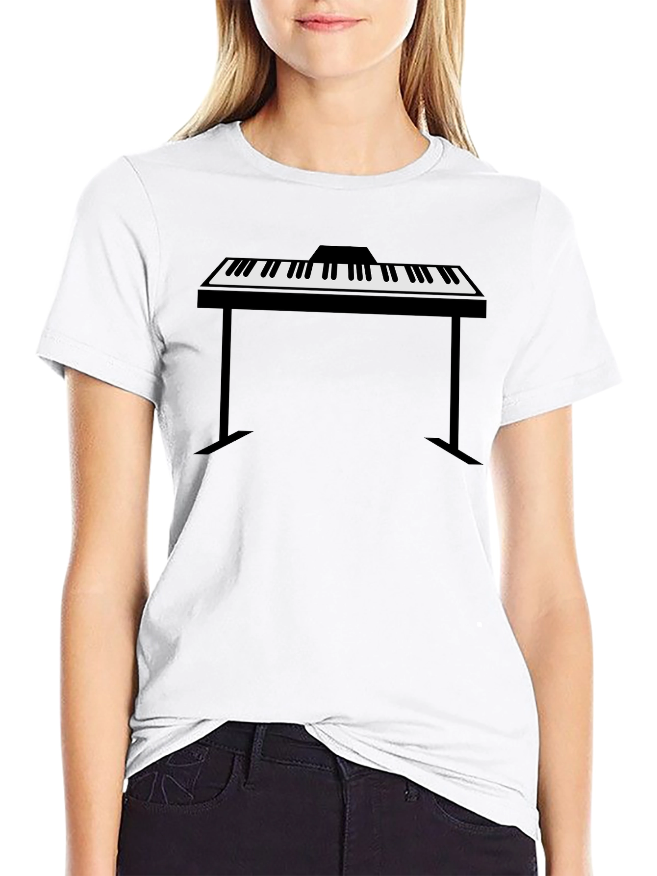 Piano Keyboard Graphic Tee - Musician Style