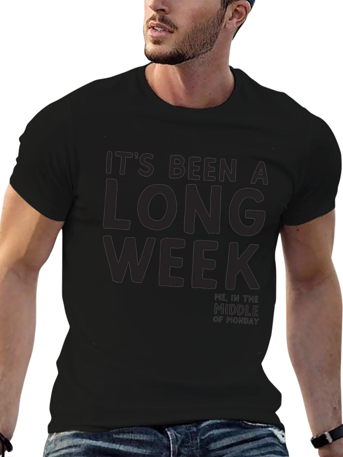 Its Been a Long Week Mens Black T-Shirt