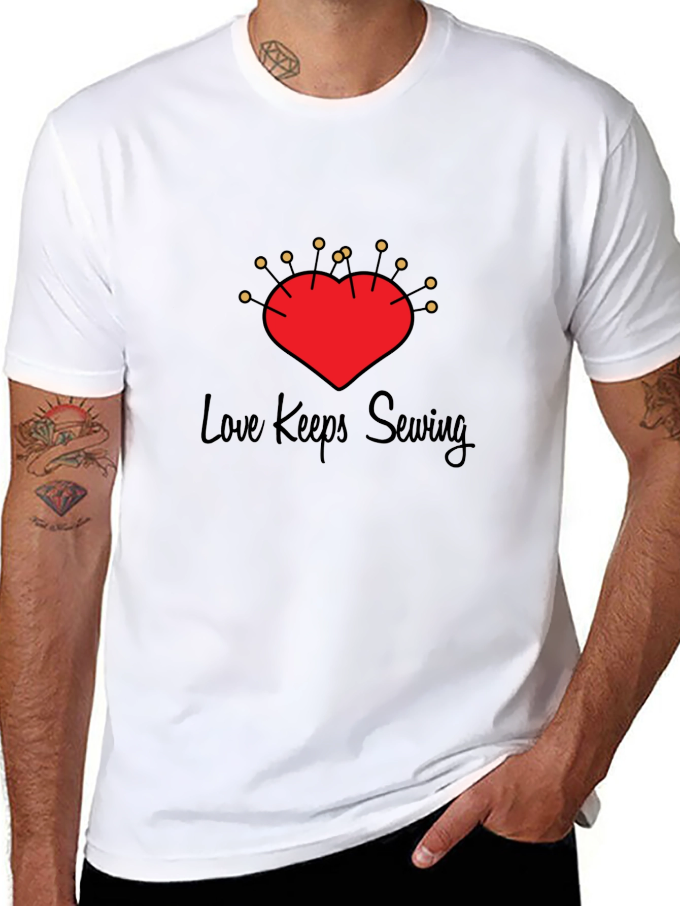 Love Sewing Heart Pin Cushion T-Shirt