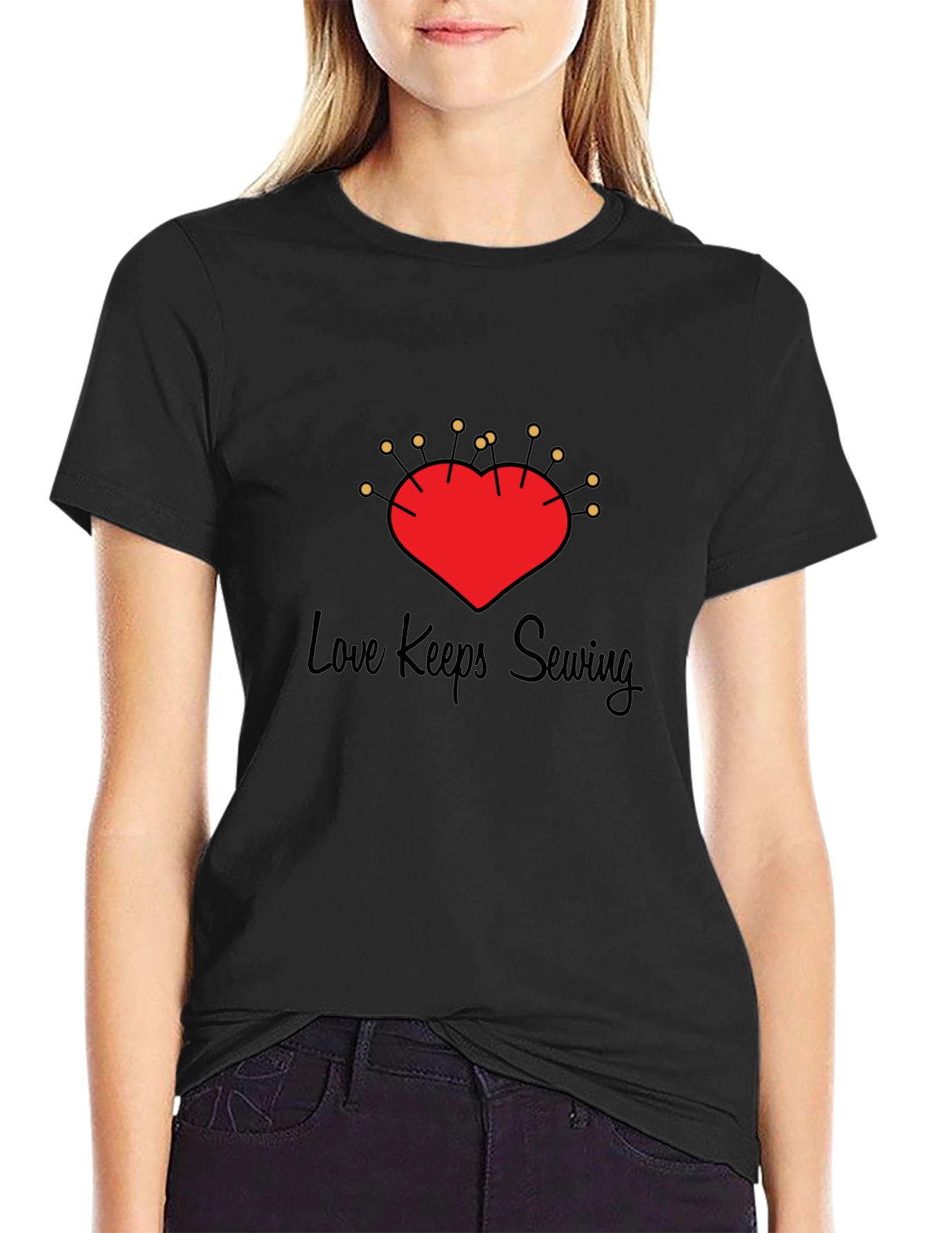 Love Sewing Heart Pin Cushion T-Shirt