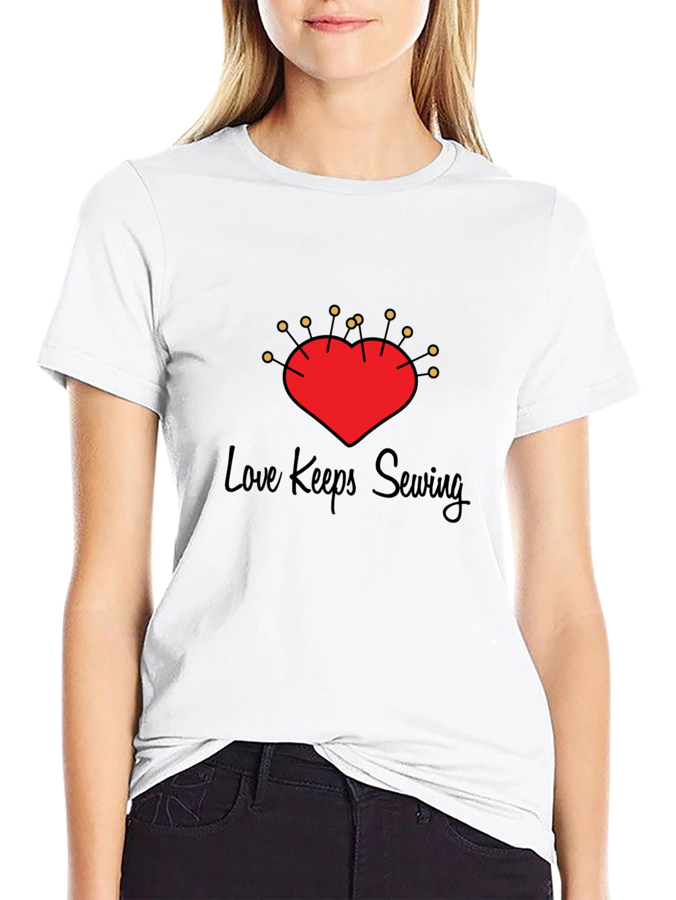 Love Sewing Heart Pin Cushion T-Shirt
