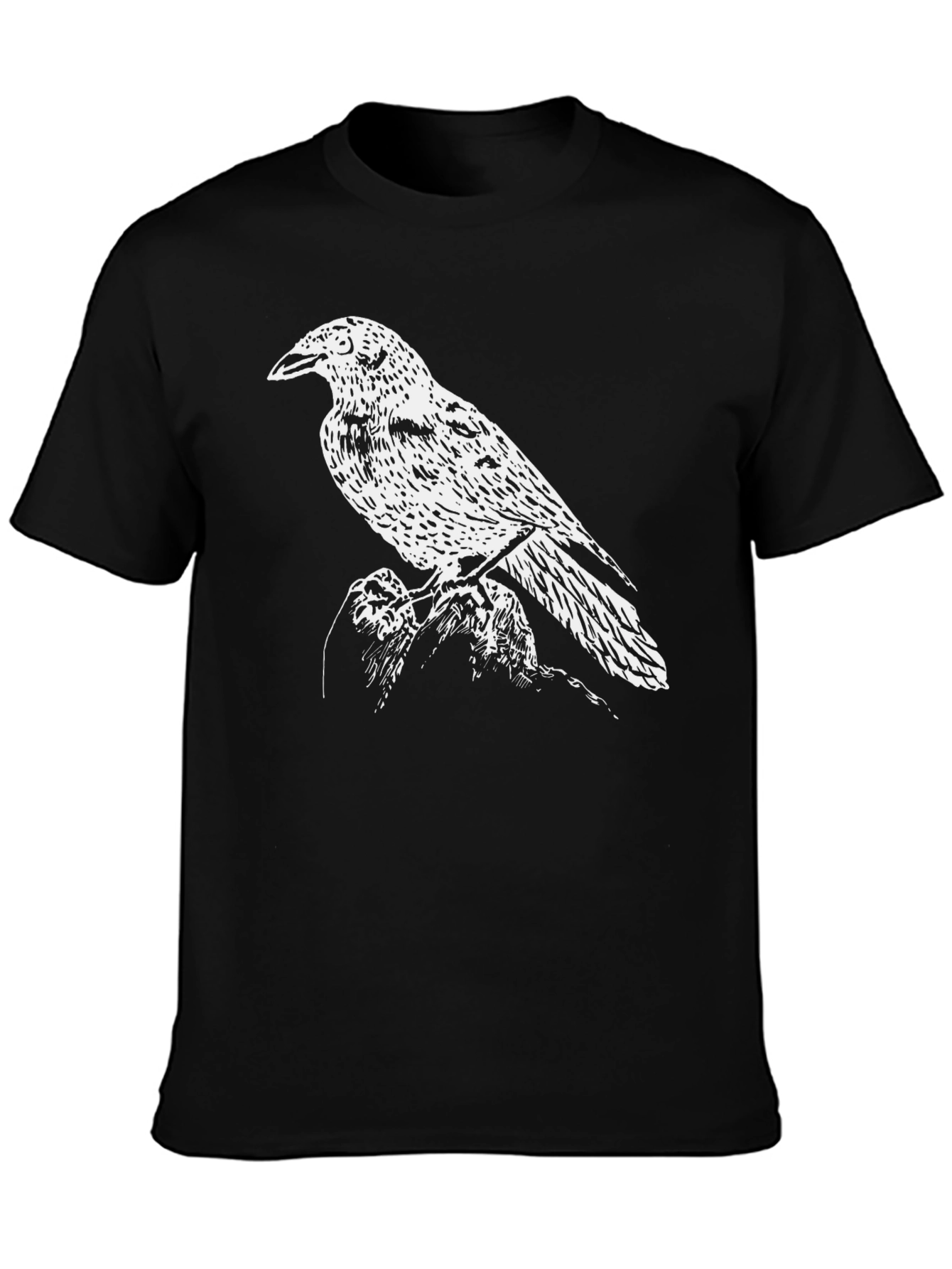 Raven Print Black T-Shirt