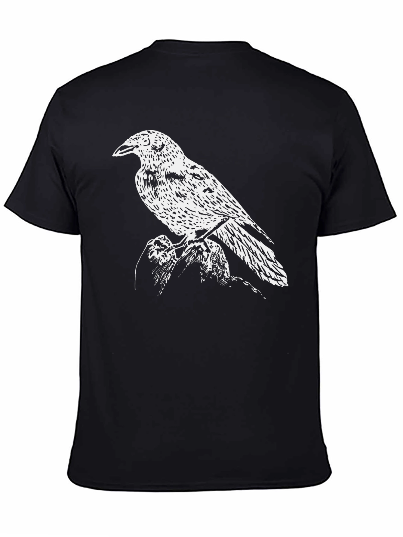 Raven Print Black T-Shirt