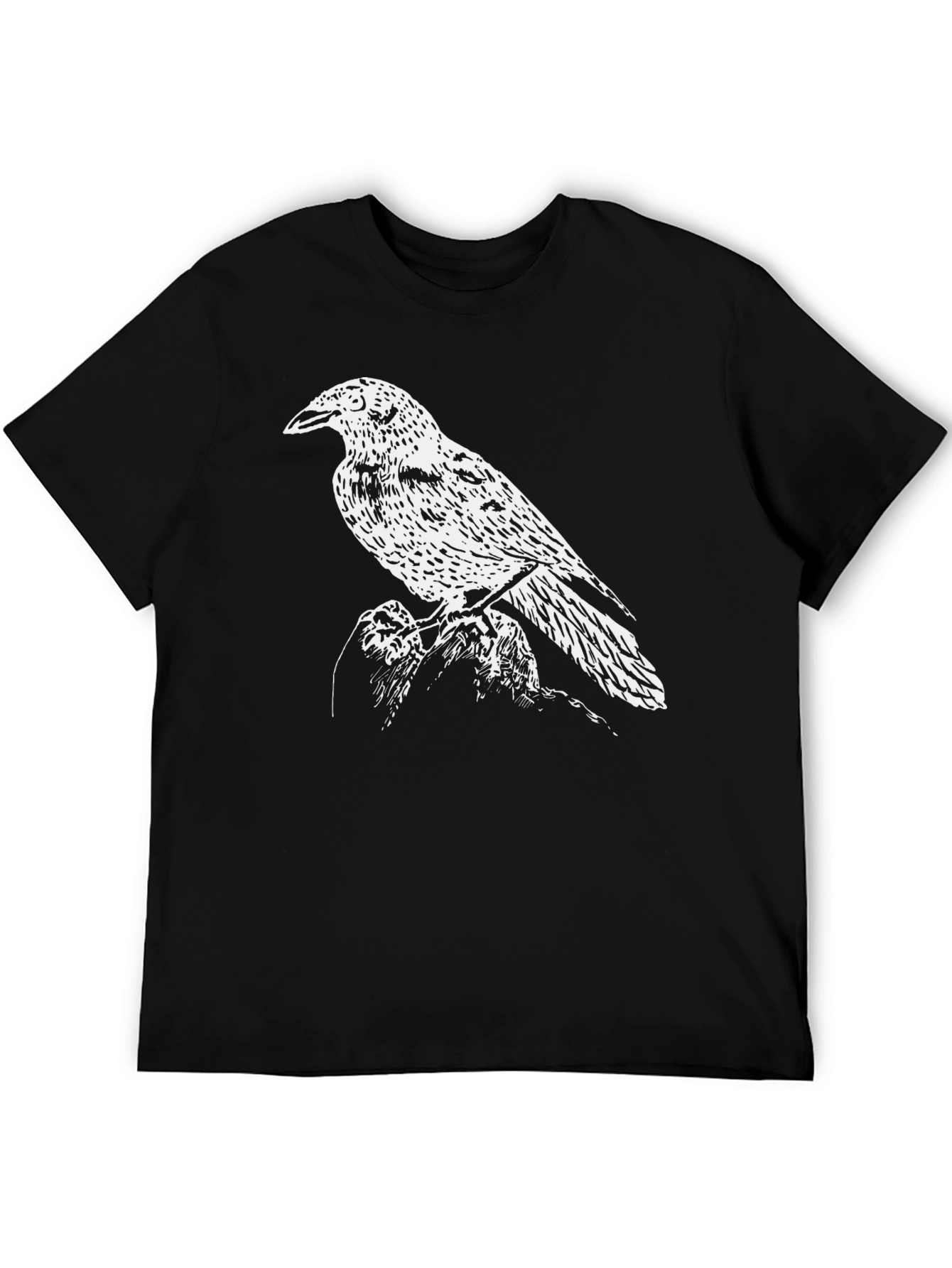 Raven Print Black T-Shirt