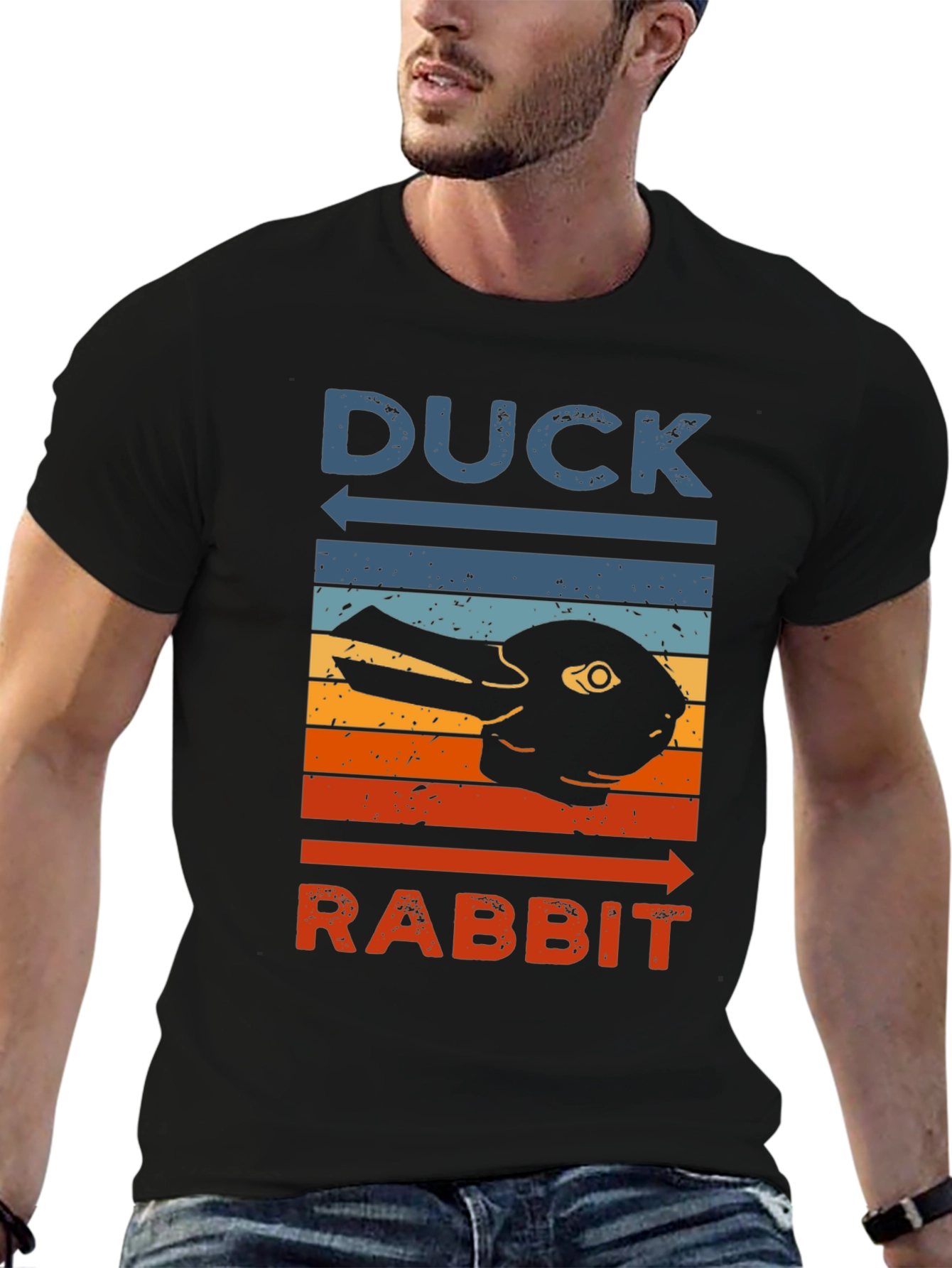 Duck Rabbit Illusion Graphic Tee - Visual Perception T-Shirt