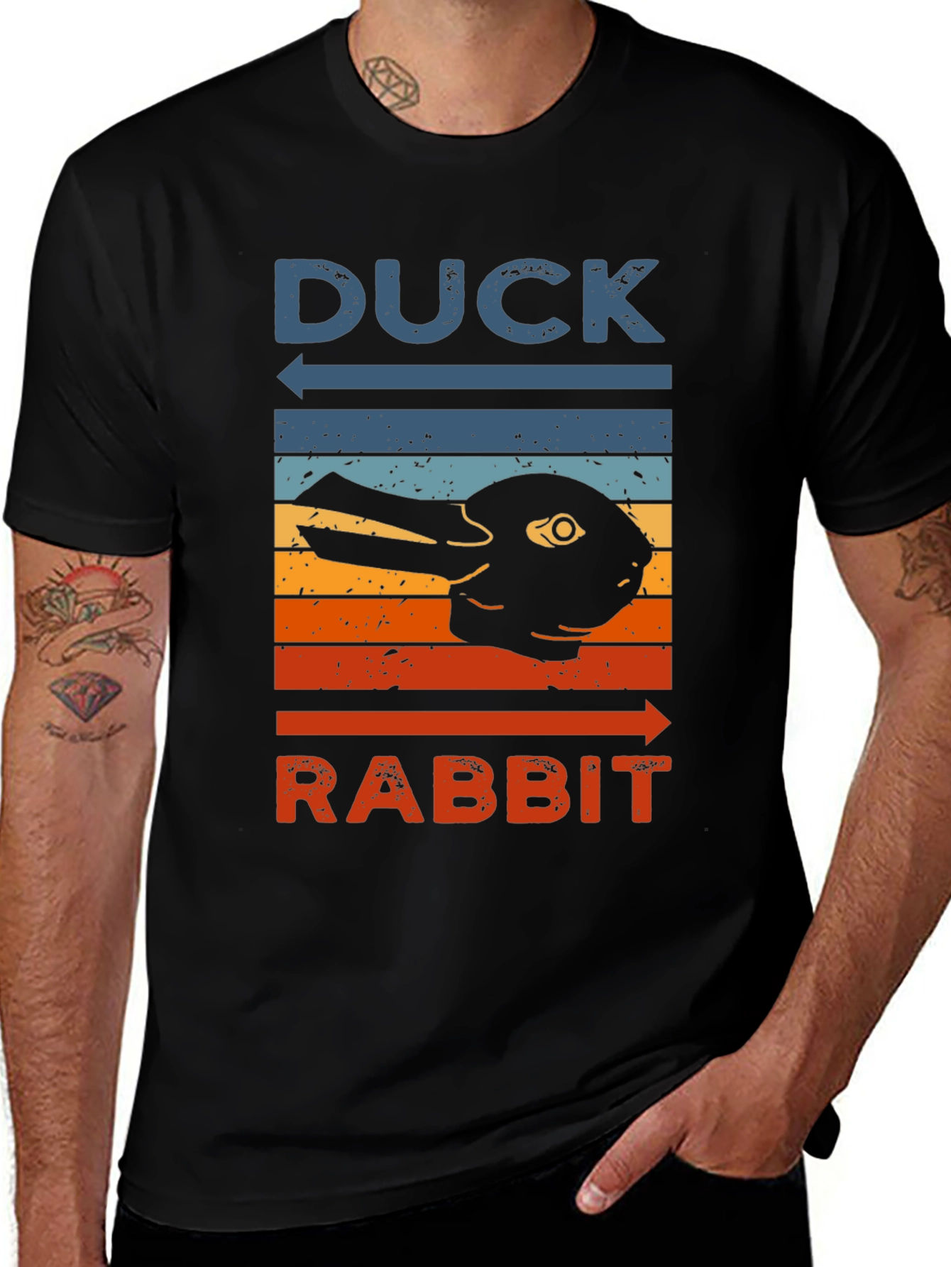 Duck Rabbit Illusion Graphic Tee - Visual Perception T-Shirt