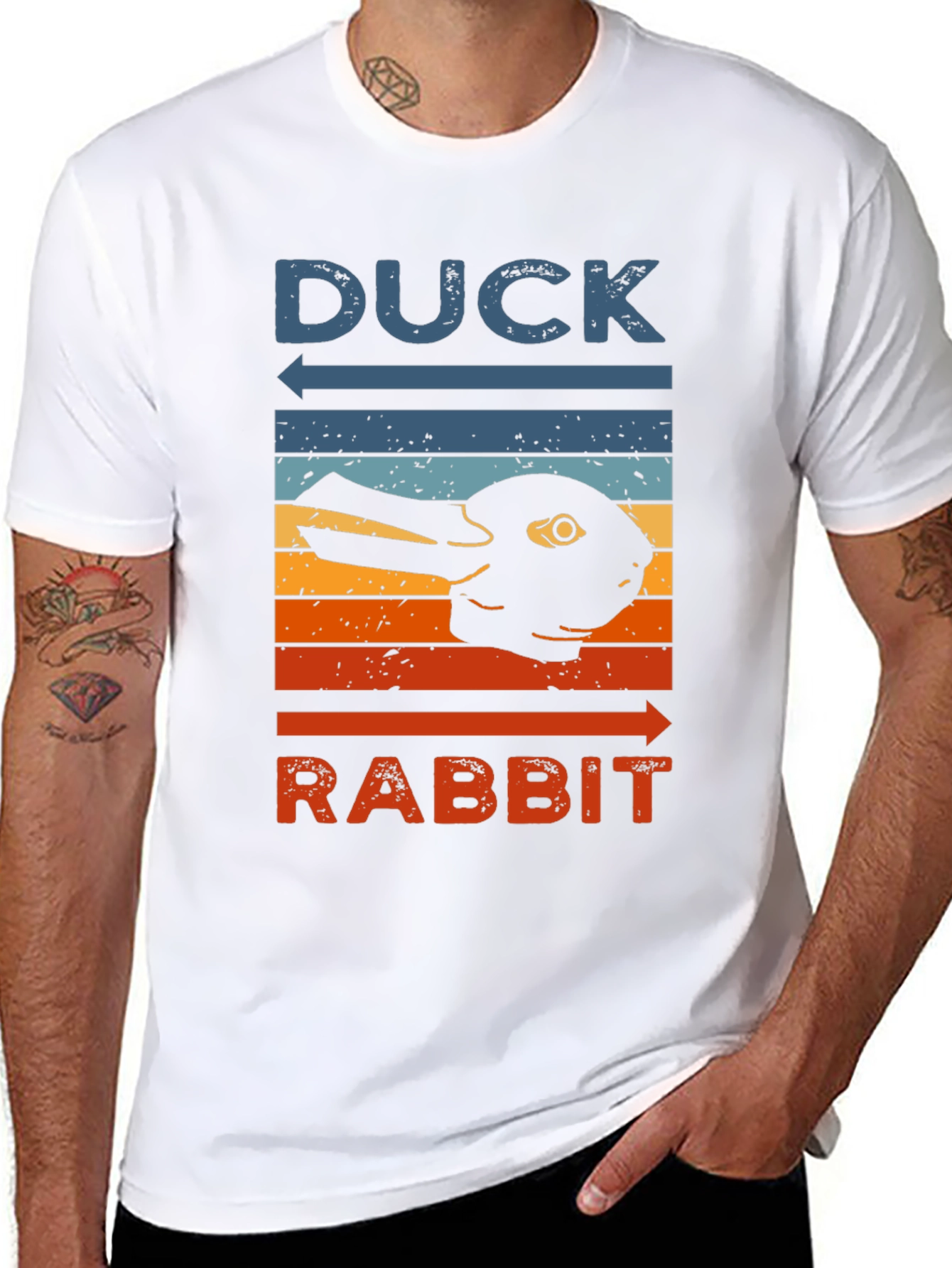 Duck Rabbit Illusion Graphic Tee - Visual Perception T-Shirt