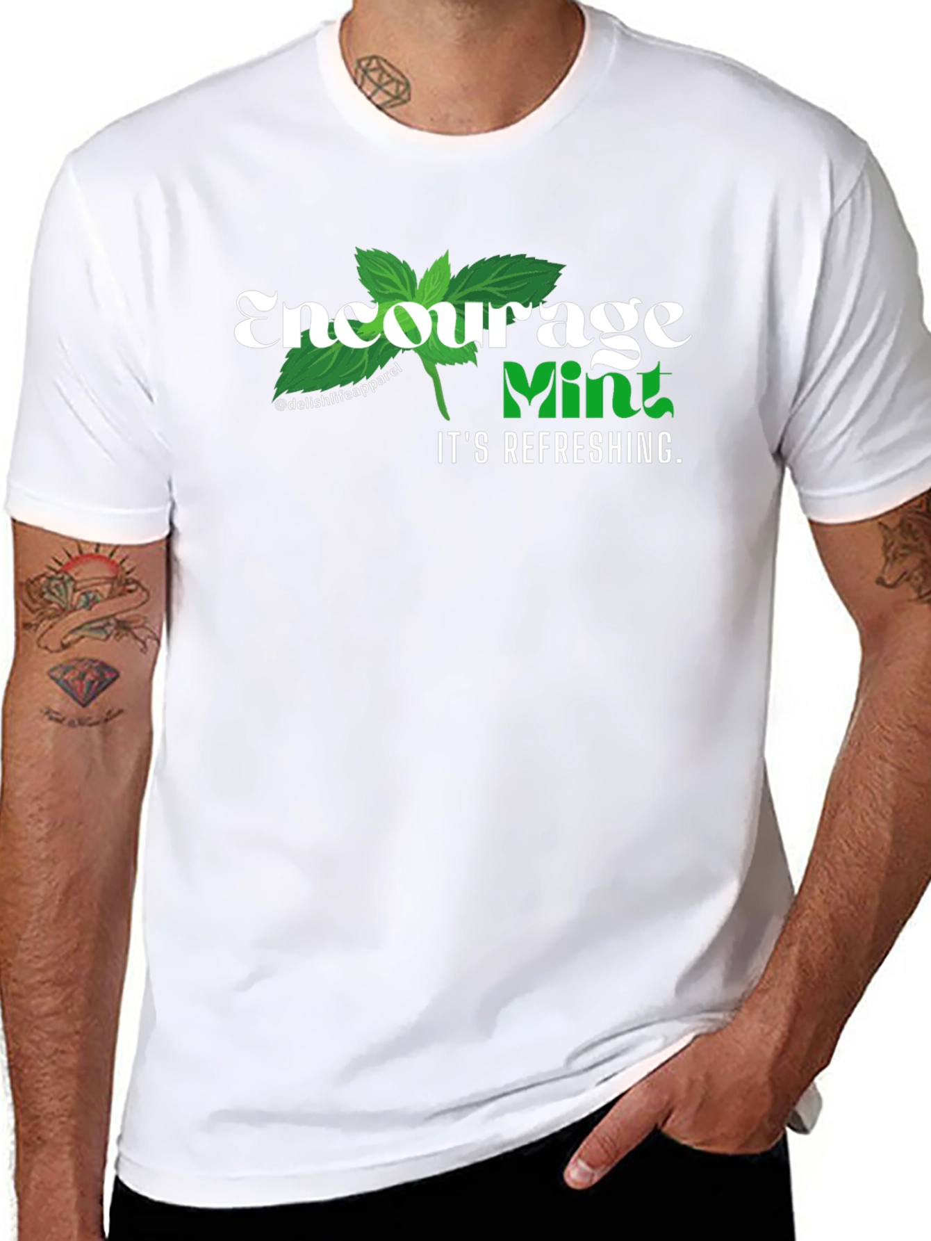 Encourage Mint Refreshing Black T-Shirt