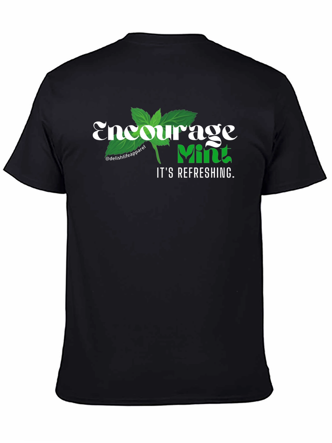 Encourage Mint Refreshing Black T-Shirt